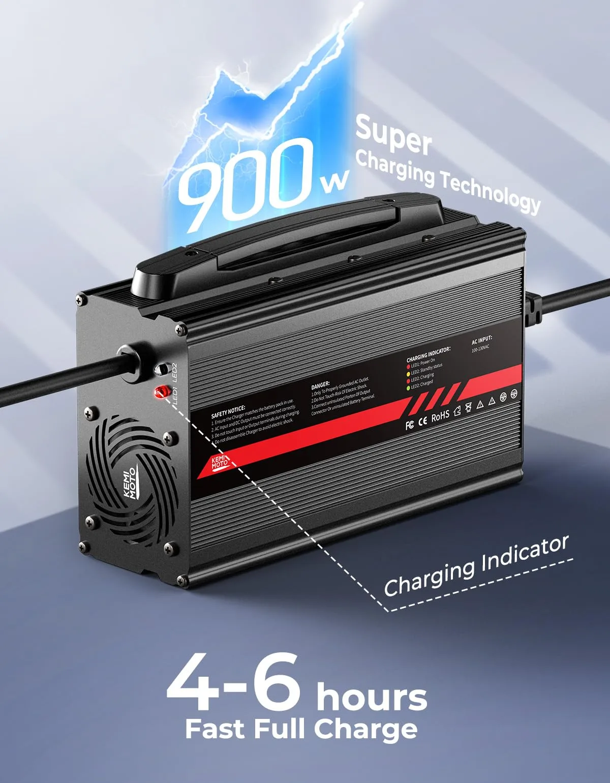KEMIMOTO 48V Charger for E-Z-GO TXT and RXV image 4