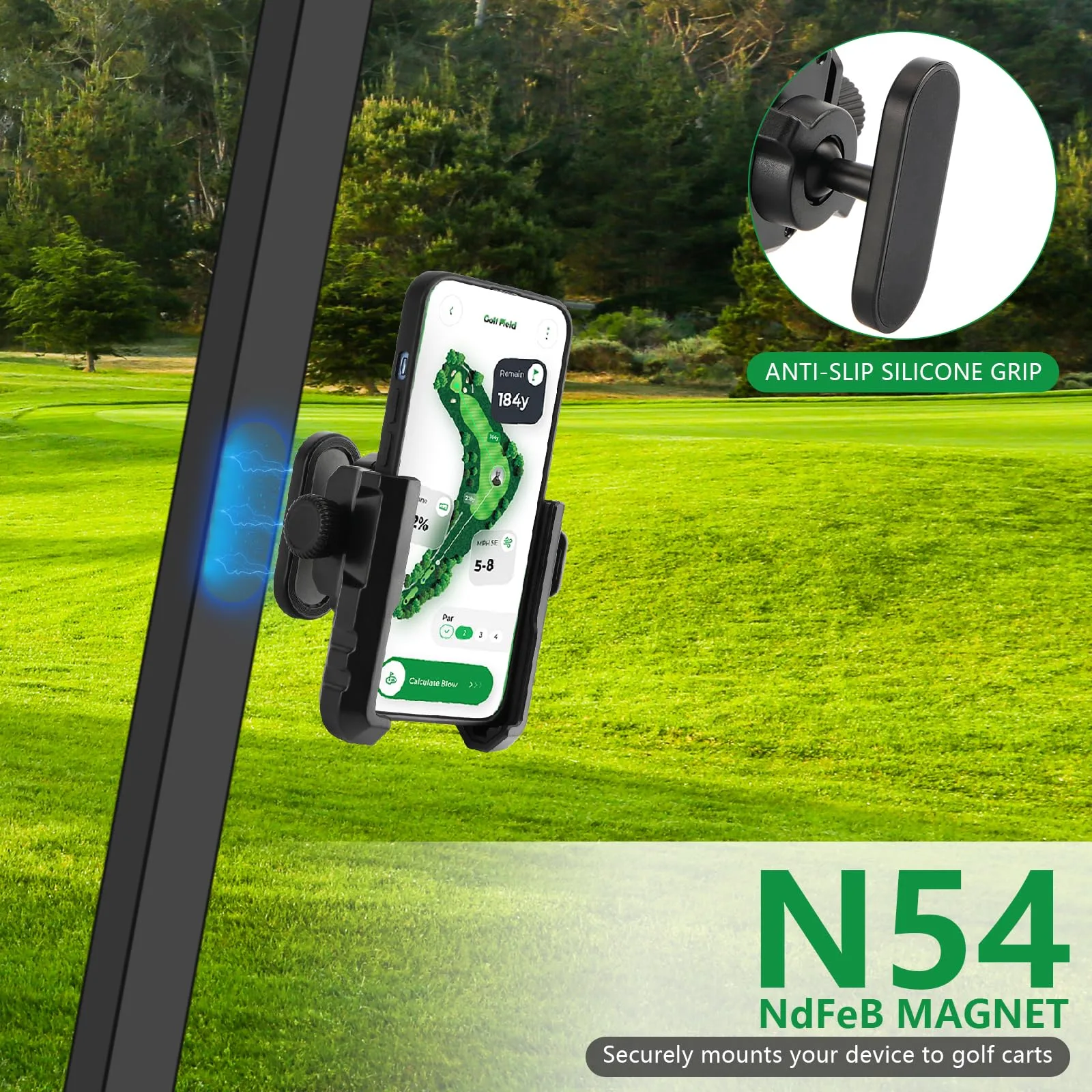 EagleFlight G-Pro007 Magnetic Golf Cart Phone Holder image 2