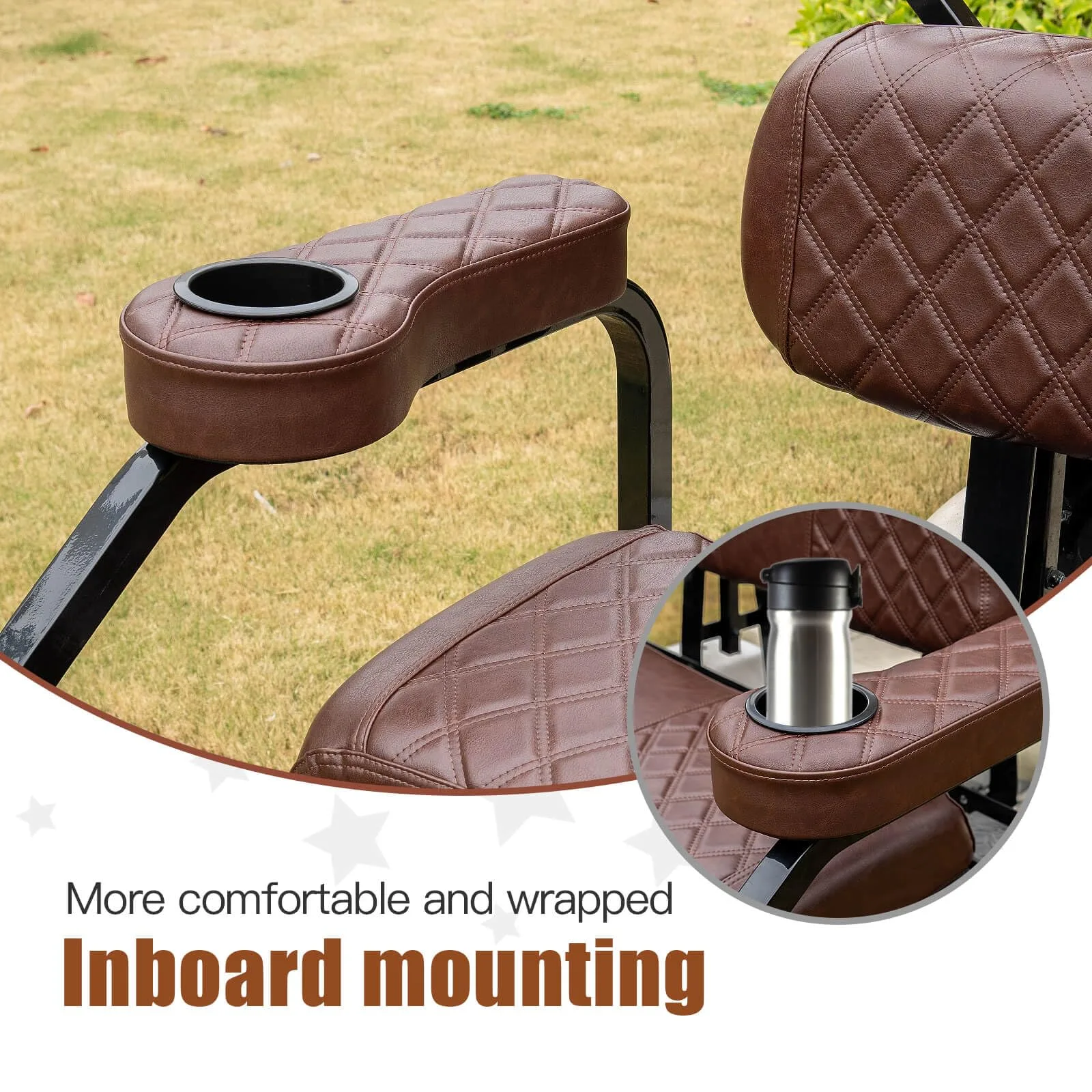 NOKINS Folding Golf Cart Rear Seat Armrests NKSARM004-8438 image 2
