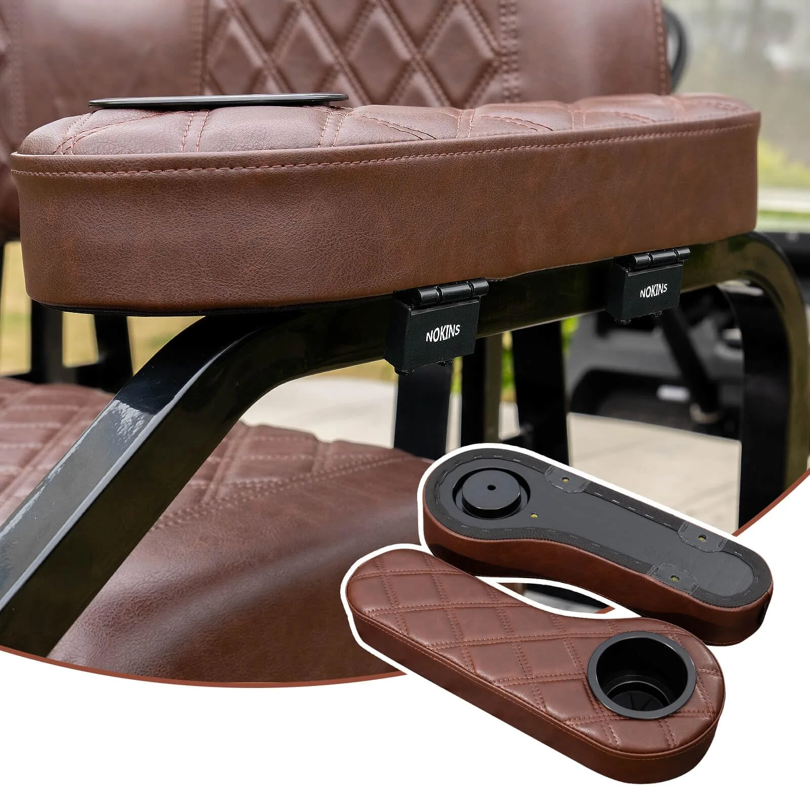 NOKINS Folding Golf Cart Rear Seat Armrests NKSARM004-8438 image 4