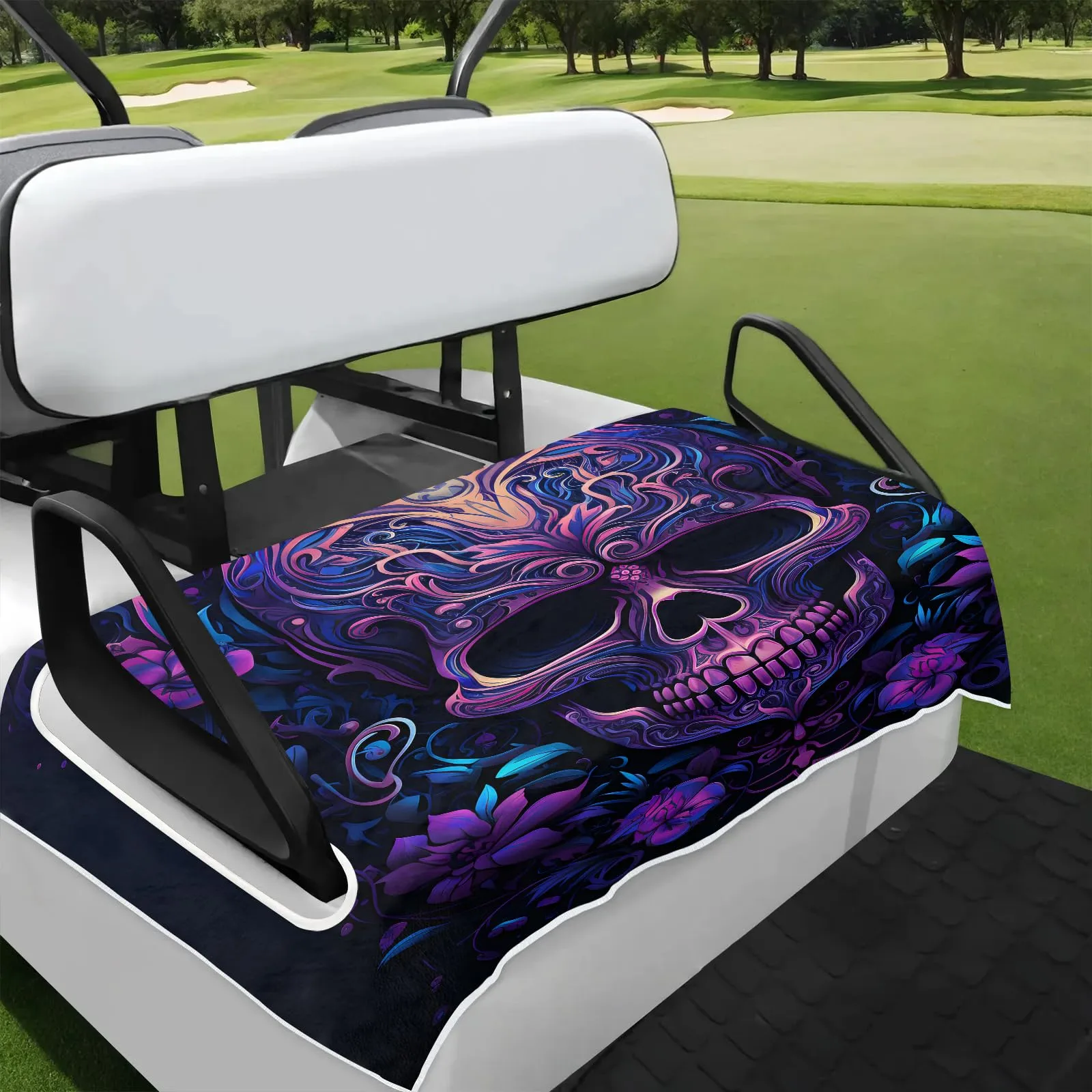 Tiveruda Halloween Skull Golf Cart Seat Cover 51 x 31 in