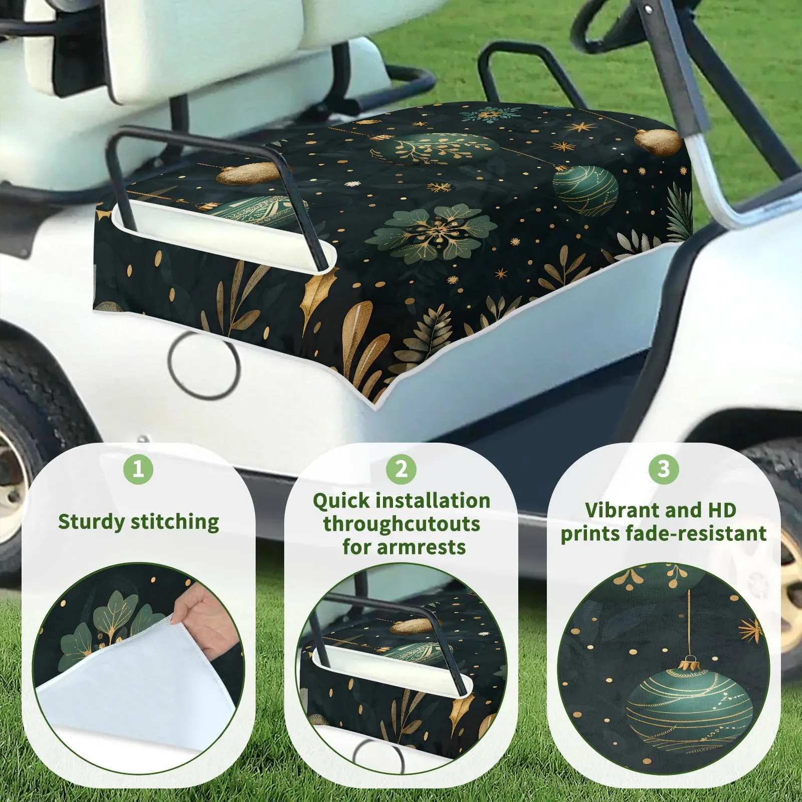 Tiveruda 51" x 31" Golf Cart Double Seat Cover Polyester image 3