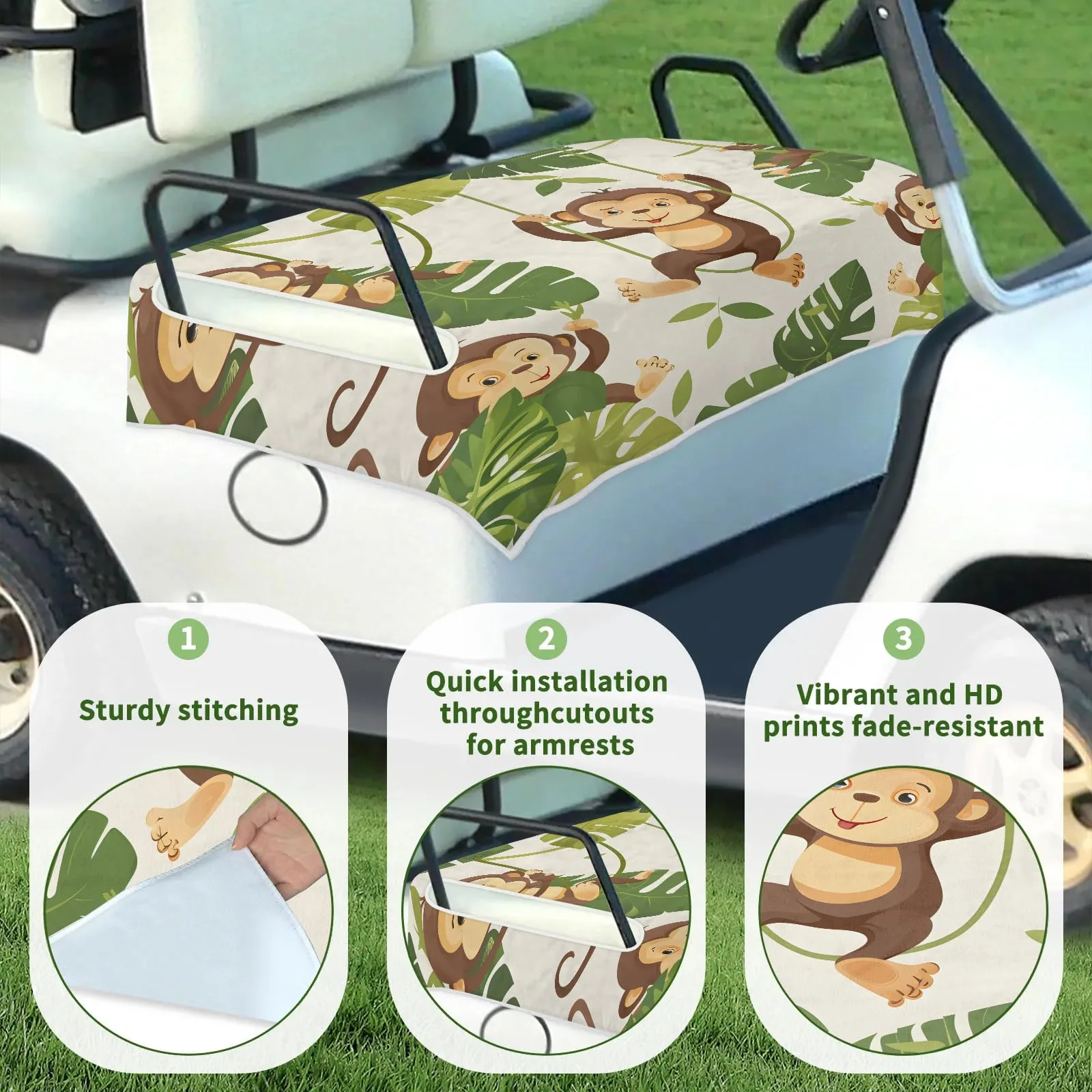 Tiveruda Golf Cart Seat Cover for Double Seats, 51 x 31 in image 3