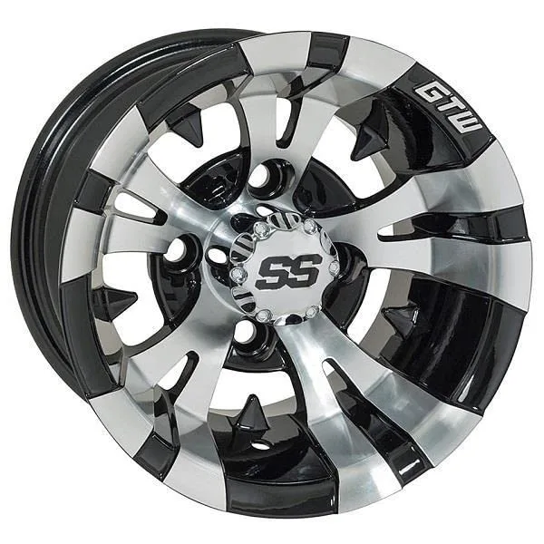 GTW Vampire 10-Inch Golf Cart Wheels, Machined/Black image 2