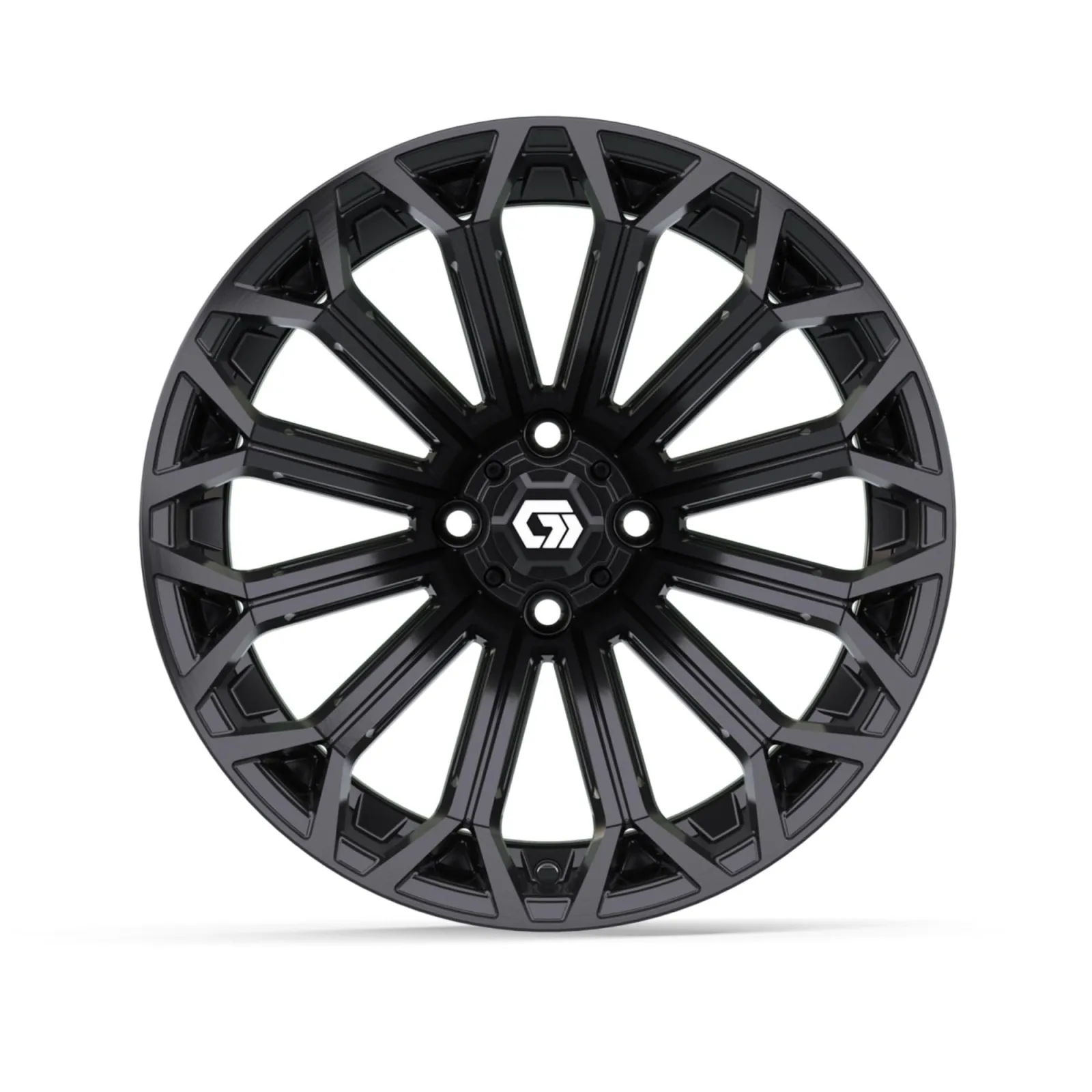 GTW Phantom 16x7 Gloss Black Aluminum Golf Cart Wheels - 19-448 image 4