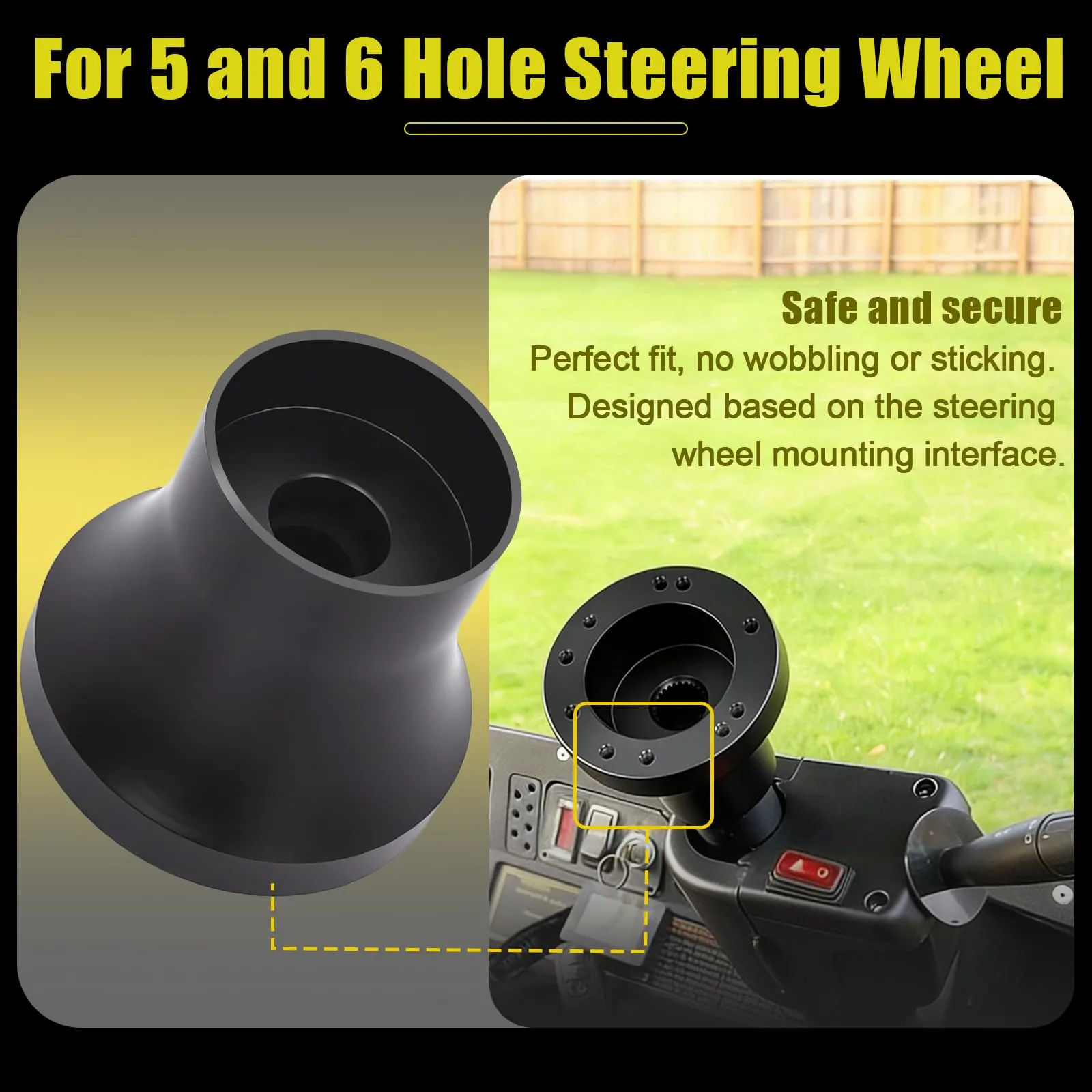 Podoy Steering Wheel Adapter for Club Car DS, 5- and 6-Hole image 4