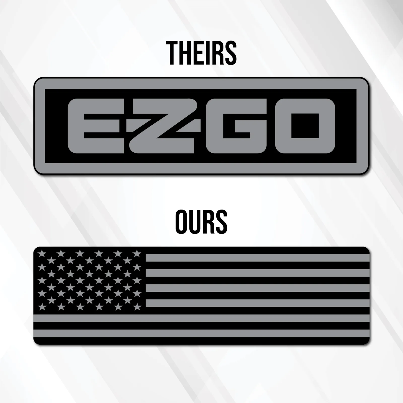 Gimme Golf USA American Flag Name Plate for E-Z-GO TXT image 2