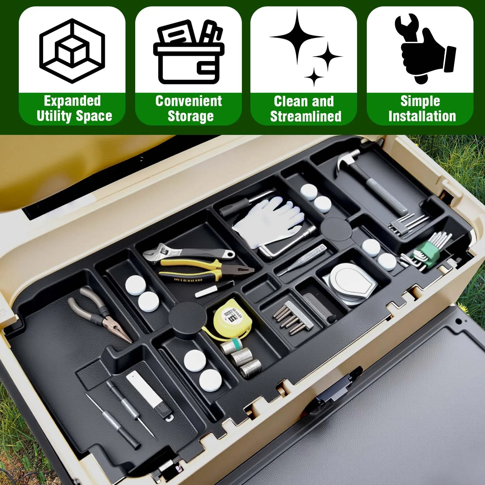 HEOHOU Underseat Storage Tray for Club Car Precedent image 2