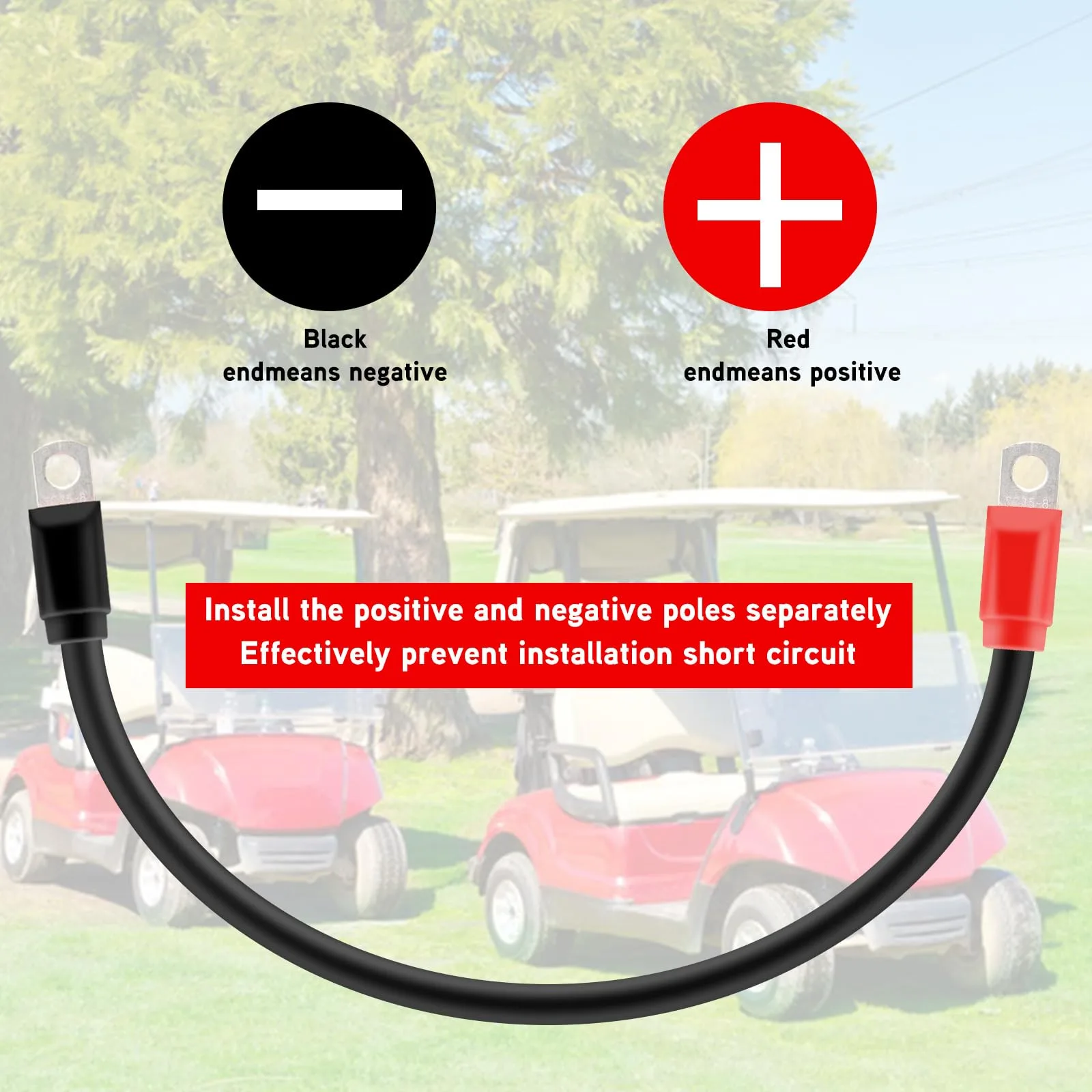 JESTMOTOR Battery Cable Kit for Club Car Precedent image 3