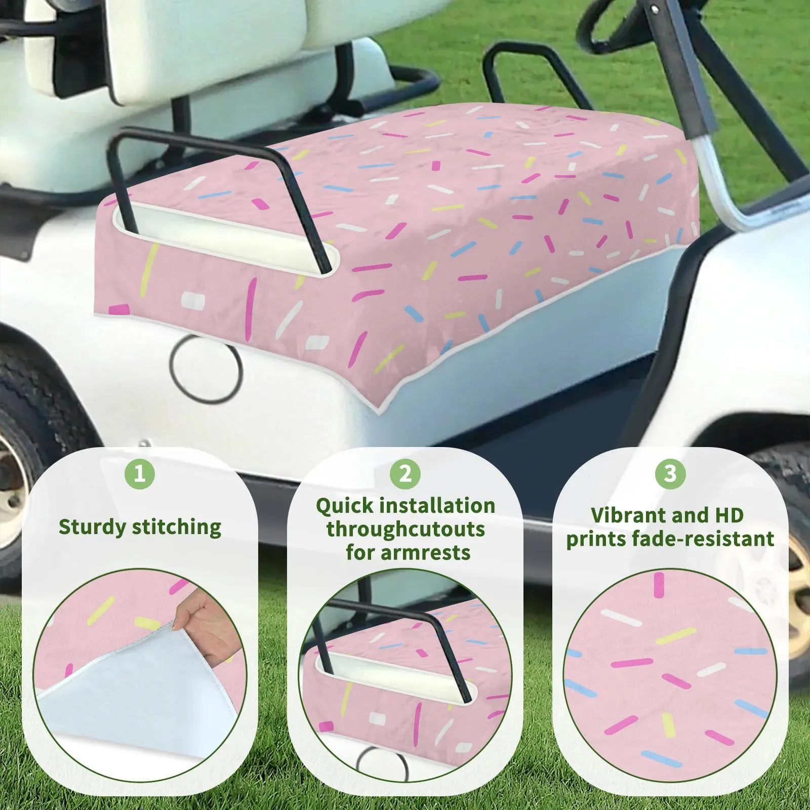 Tiveruda Golf Cart Seat Cover for Double Seats image 3