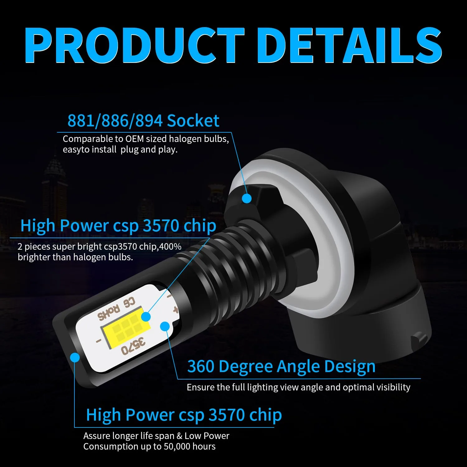 Biromanle Fog Lamp Bulbs for EZGO and Club Car image 4