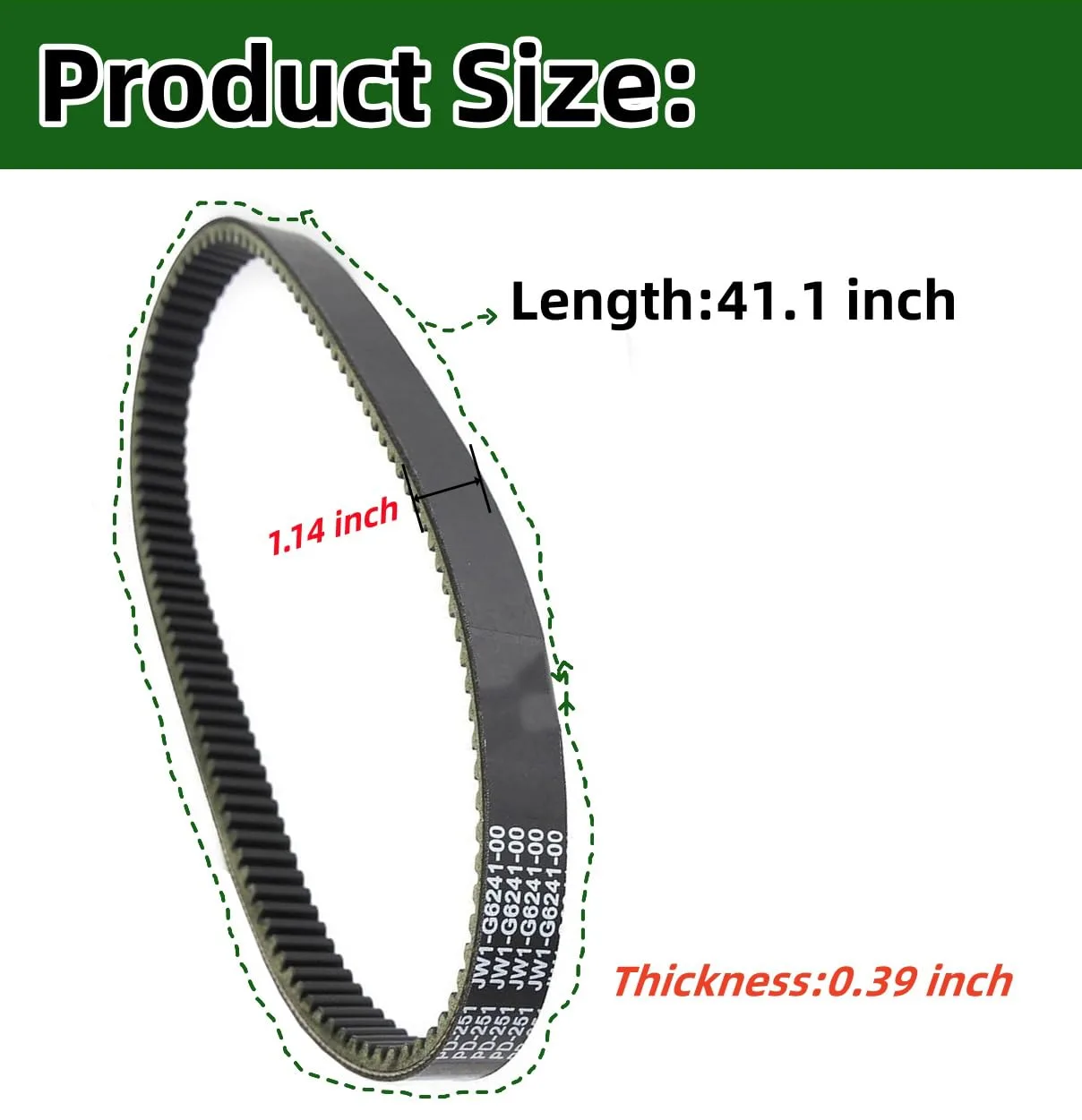 Dr.Acces Clutch Drive Belt for Yamaha G29, JW1-G6241-00 image 4