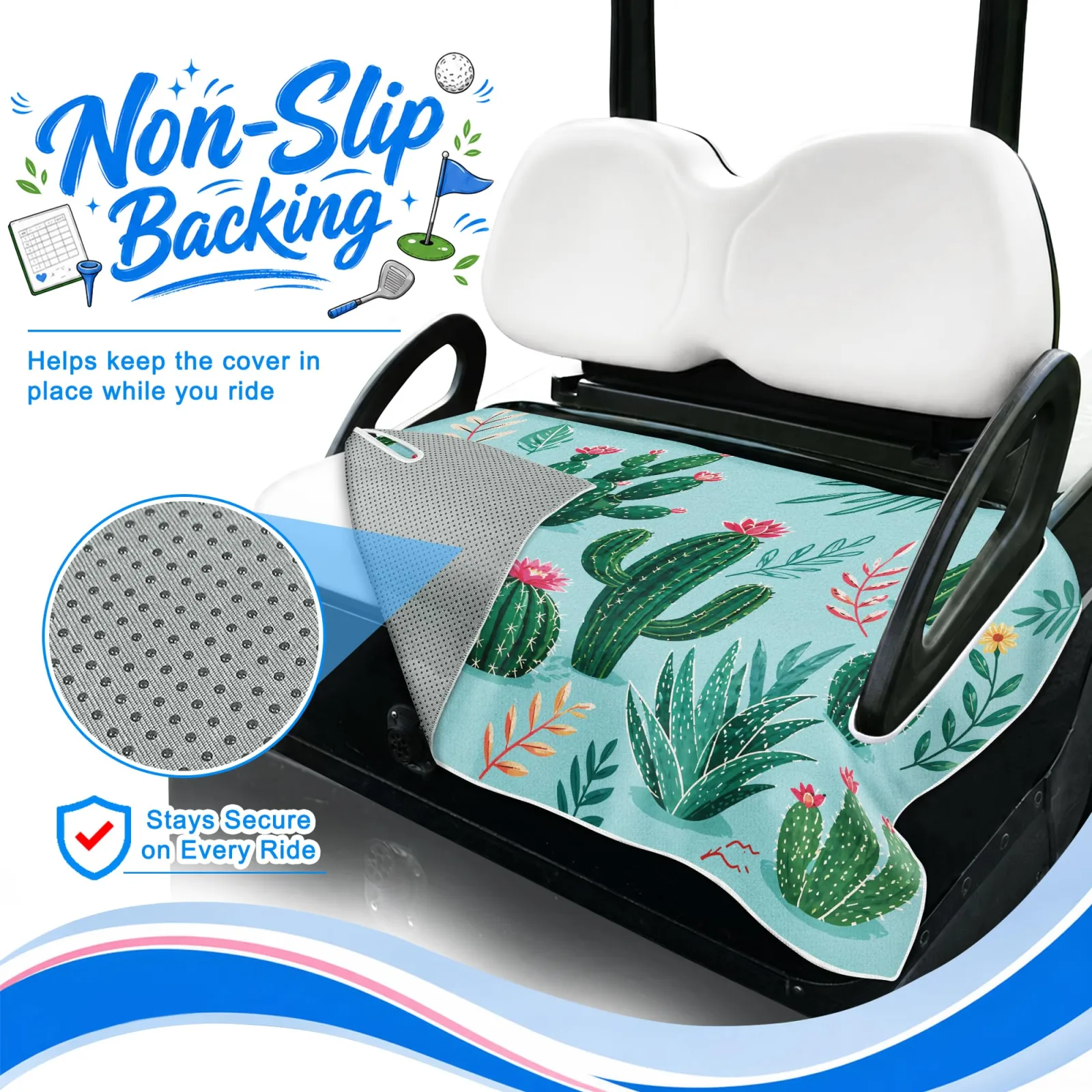 YOKYHOM Golf Cart Seat Cover, 51 x 31 in, Part 05 image 2