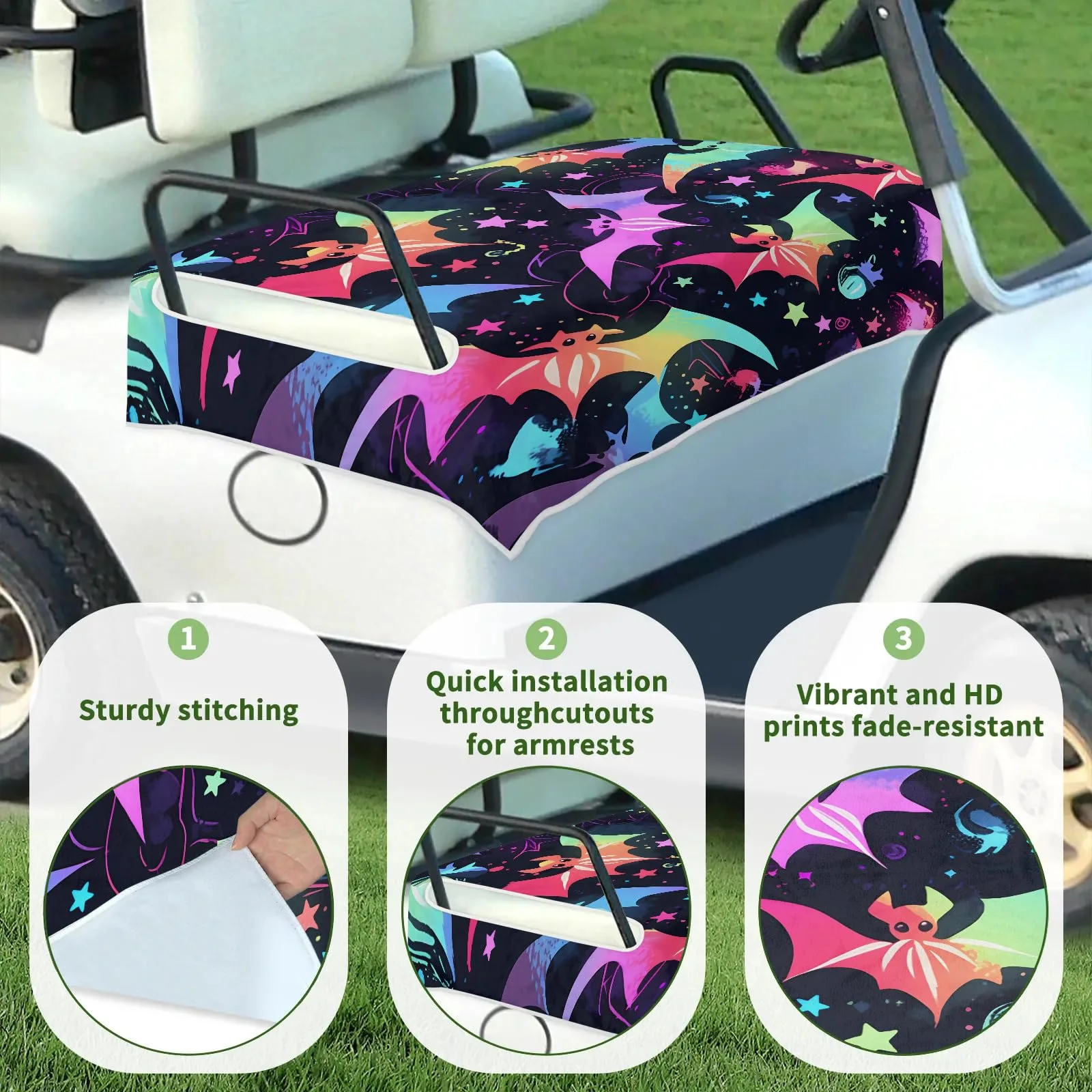 Tiveruda Golf Cart Seat Cover for Double Seats, 51 x 31 in image 3