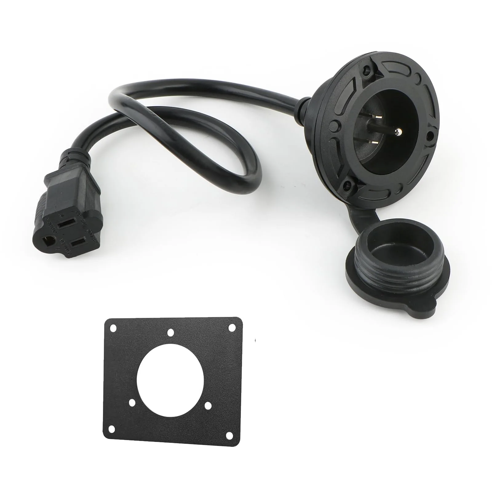 E-Z-GO TXT36 Charger Port Cover Plate Adapter with 120V Plug