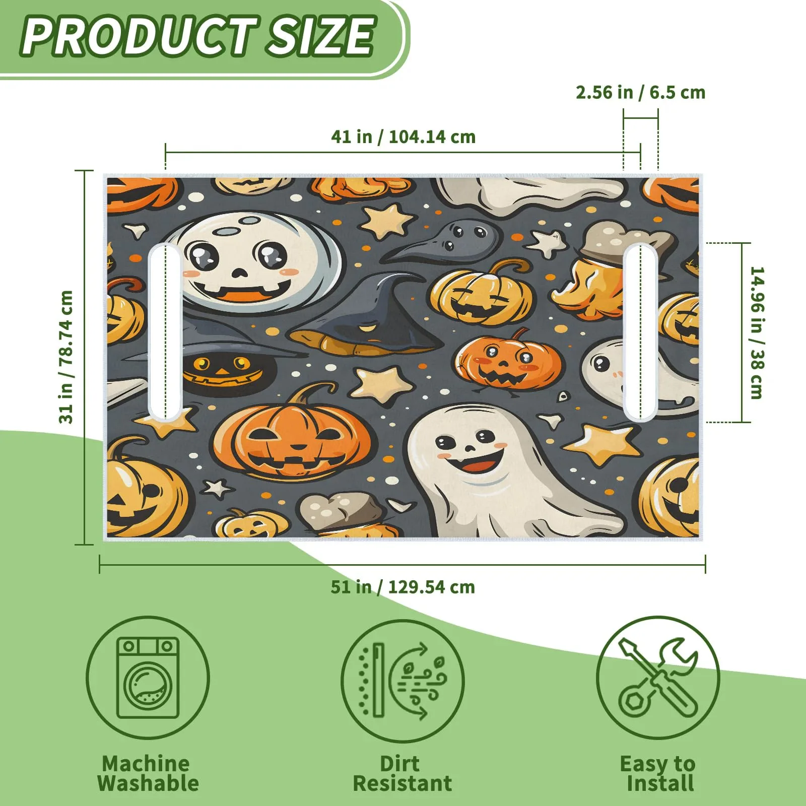 Tiveruda Halloween Ghost Golf Cart Seat Cover, 51 x 31 in image 2