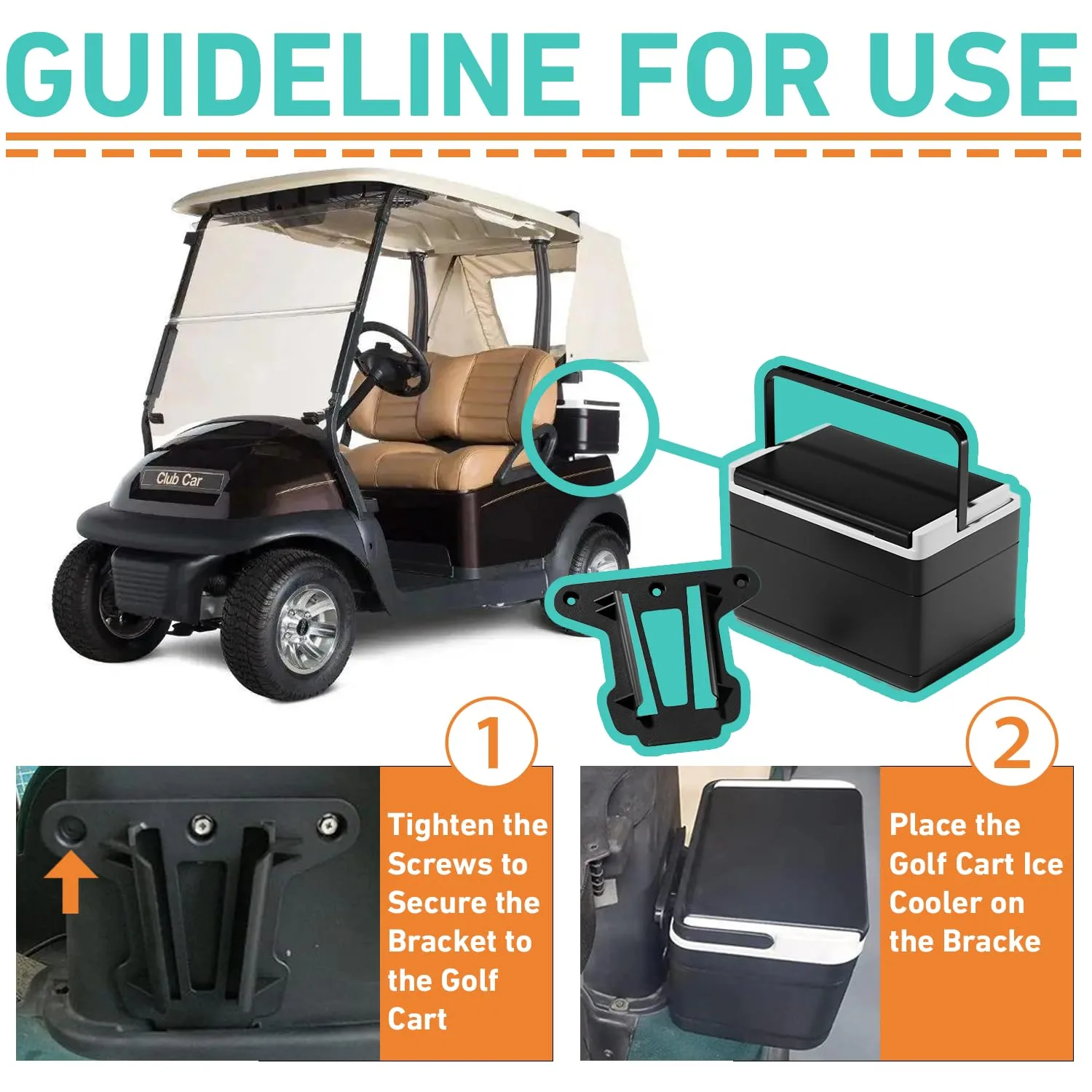 FIXHAWK Cooler Mount Bracket for Club Car Precedent, Tempo image 2