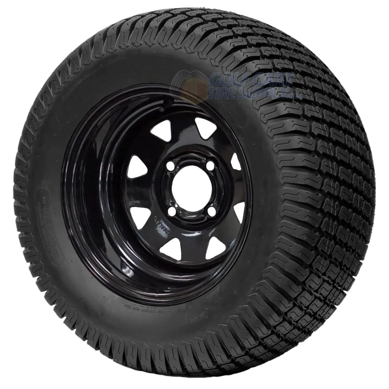 Golf Cart Tire Supply 23x10.5-12 Turf Tire & 12" Black Steel Wheel Set TR1206-SW1201