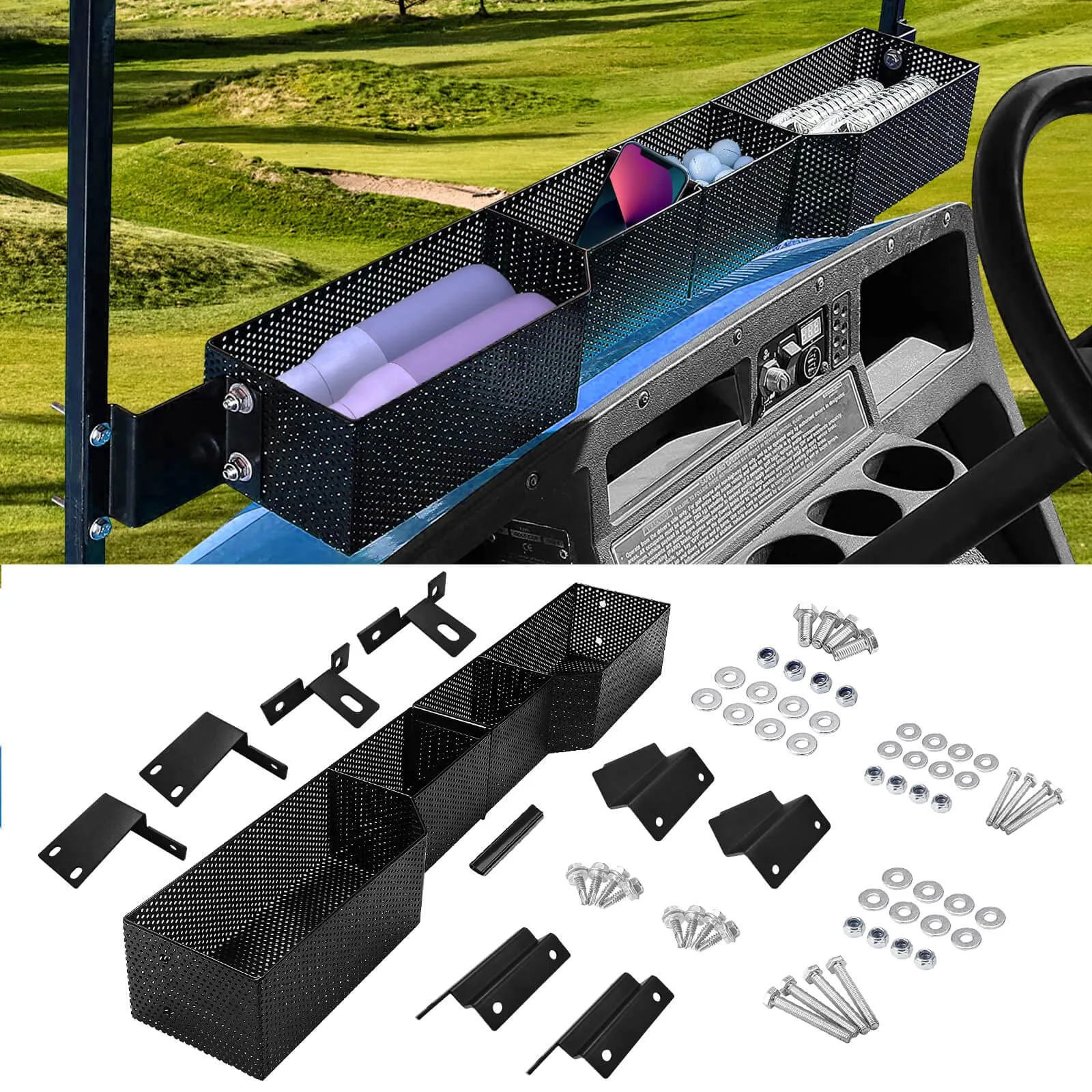 LEAPGOMAX Front Golf Cart Basket for E-Z-GO and Club Car image 2