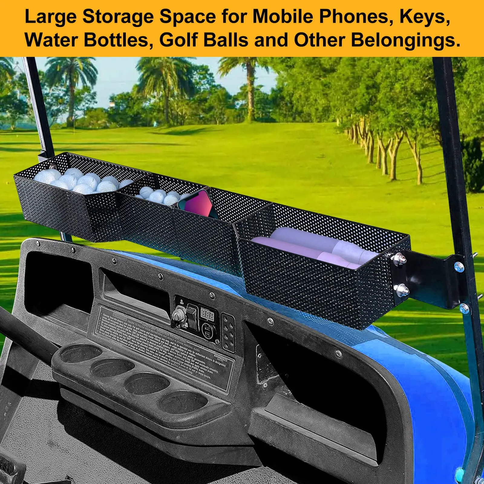 LEAPGOMAX Front Golf Cart Basket for E-Z-GO and Club Car image 4