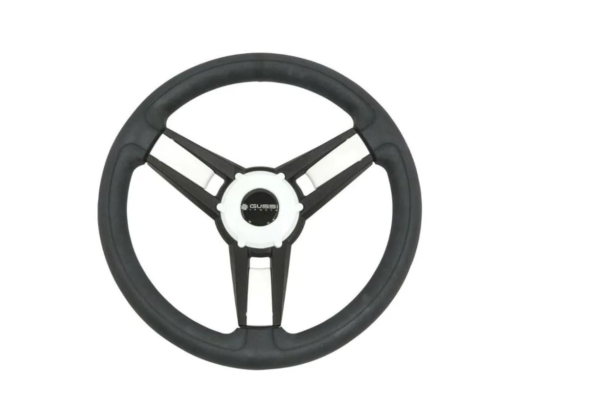 3G Gussi Black & White Steering Wheel for Club Car Precedent