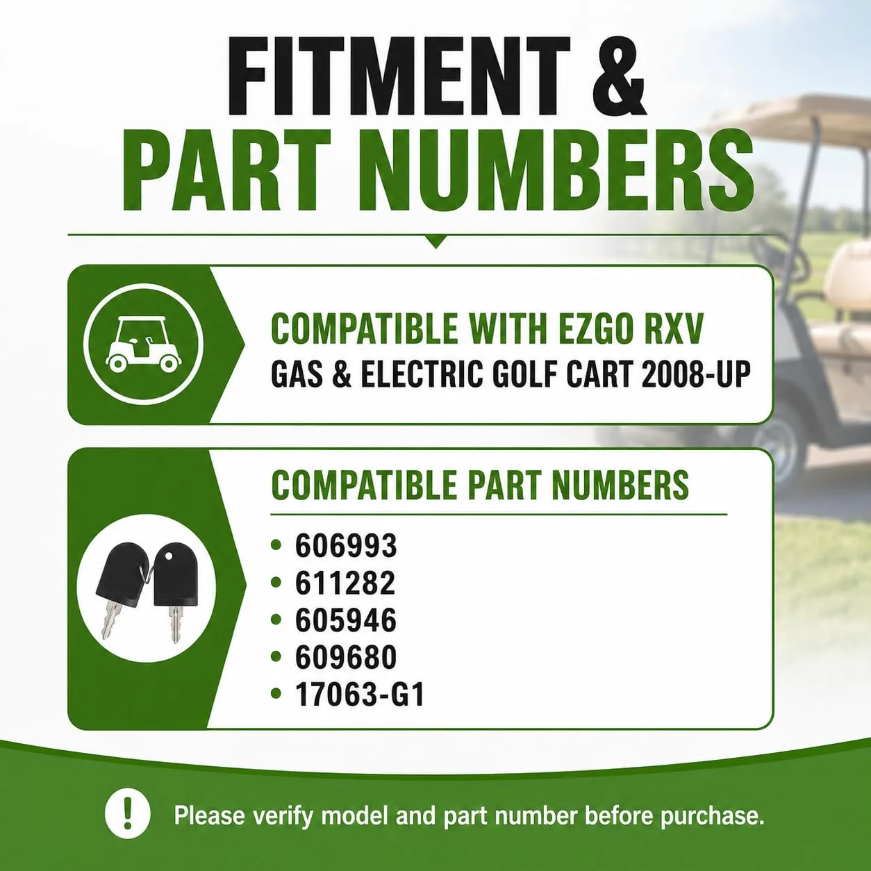 Texxparts Ignition Keys for E-Z-GO RXV Golf Carts image 4