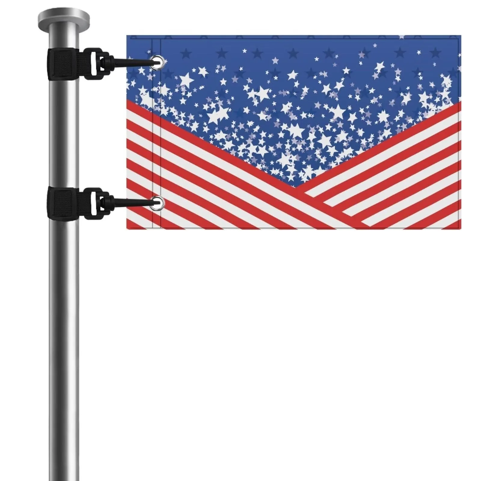Suobstales Golf Cart American Flag with Strap Bracket image 2