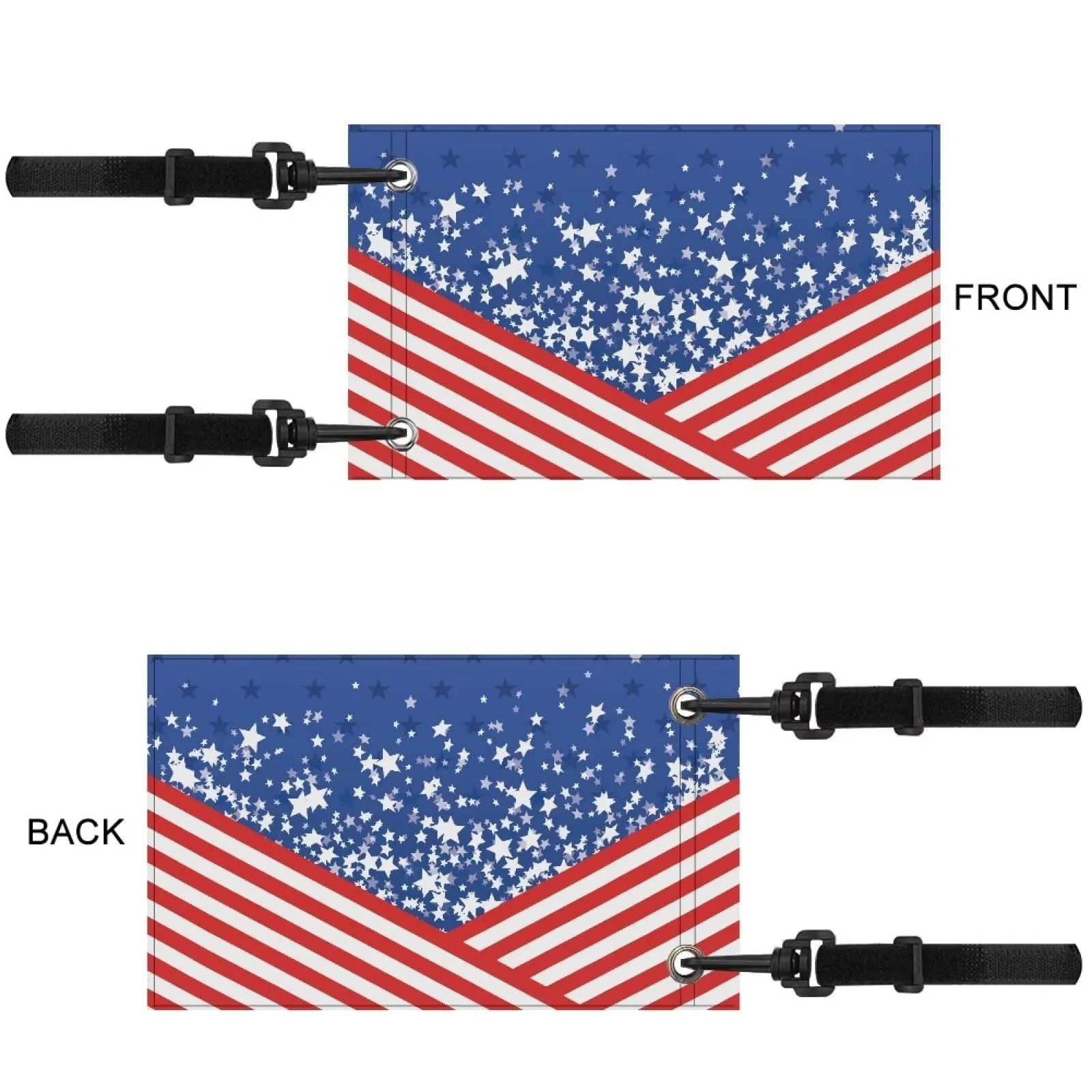 Suobstales Golf Cart American Flag with Strap Bracket image 3