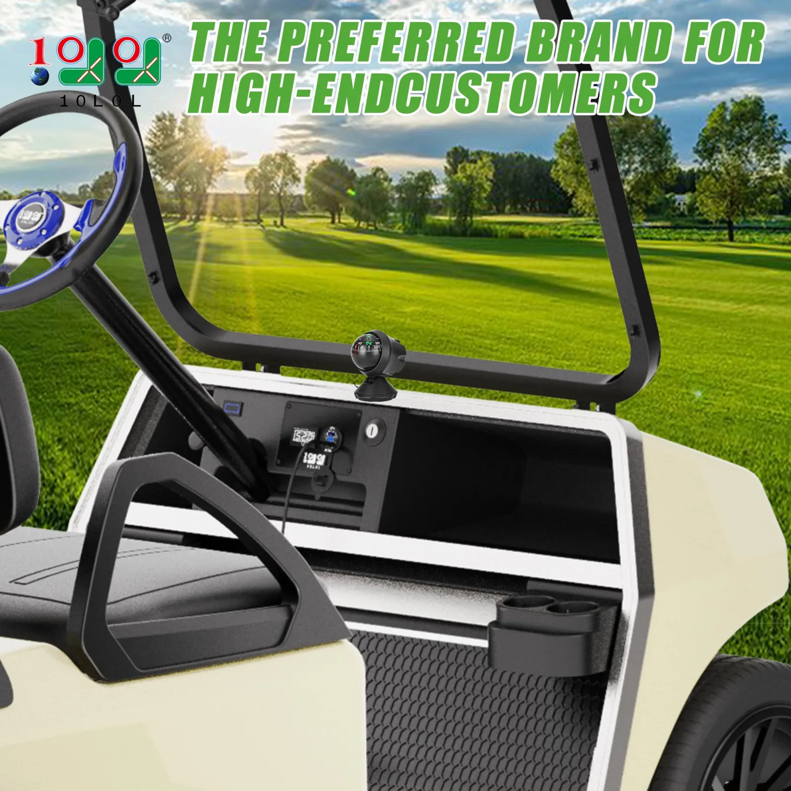 10L0L Adjustable Golf Cart Dash Compass image 2