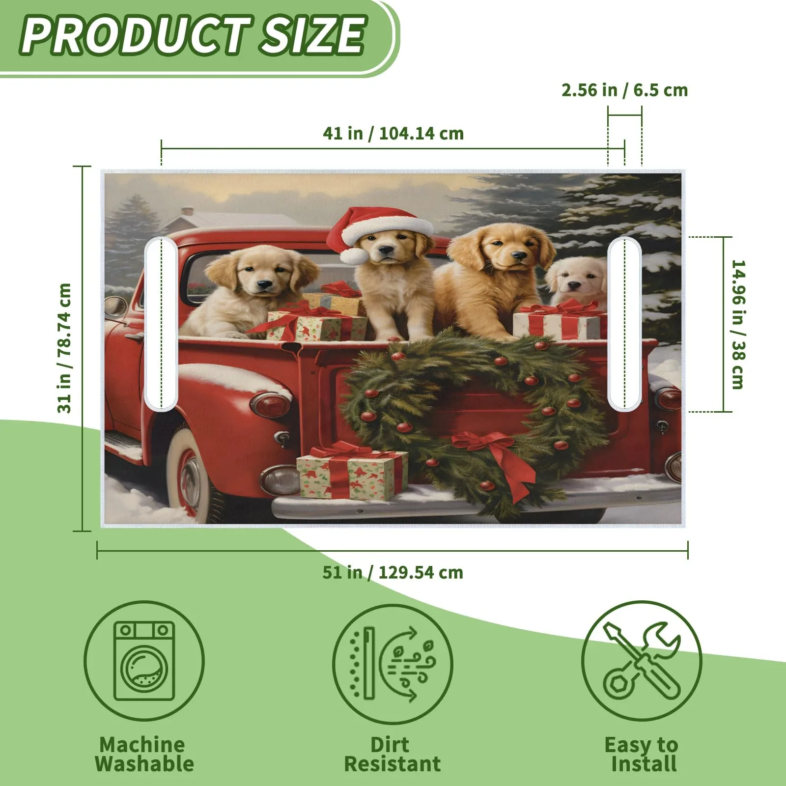 Tiveruda Golf Cart Seat Cover for Double Seats, 51 x 31 in image 2