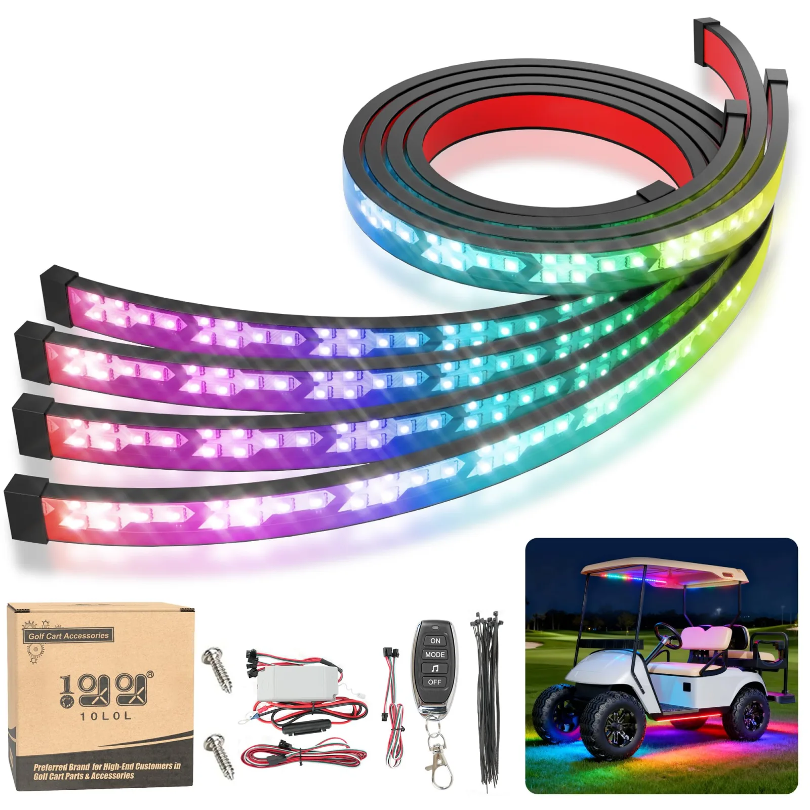10L0L Golf Cart Underglow Light Kit, 12V-80V