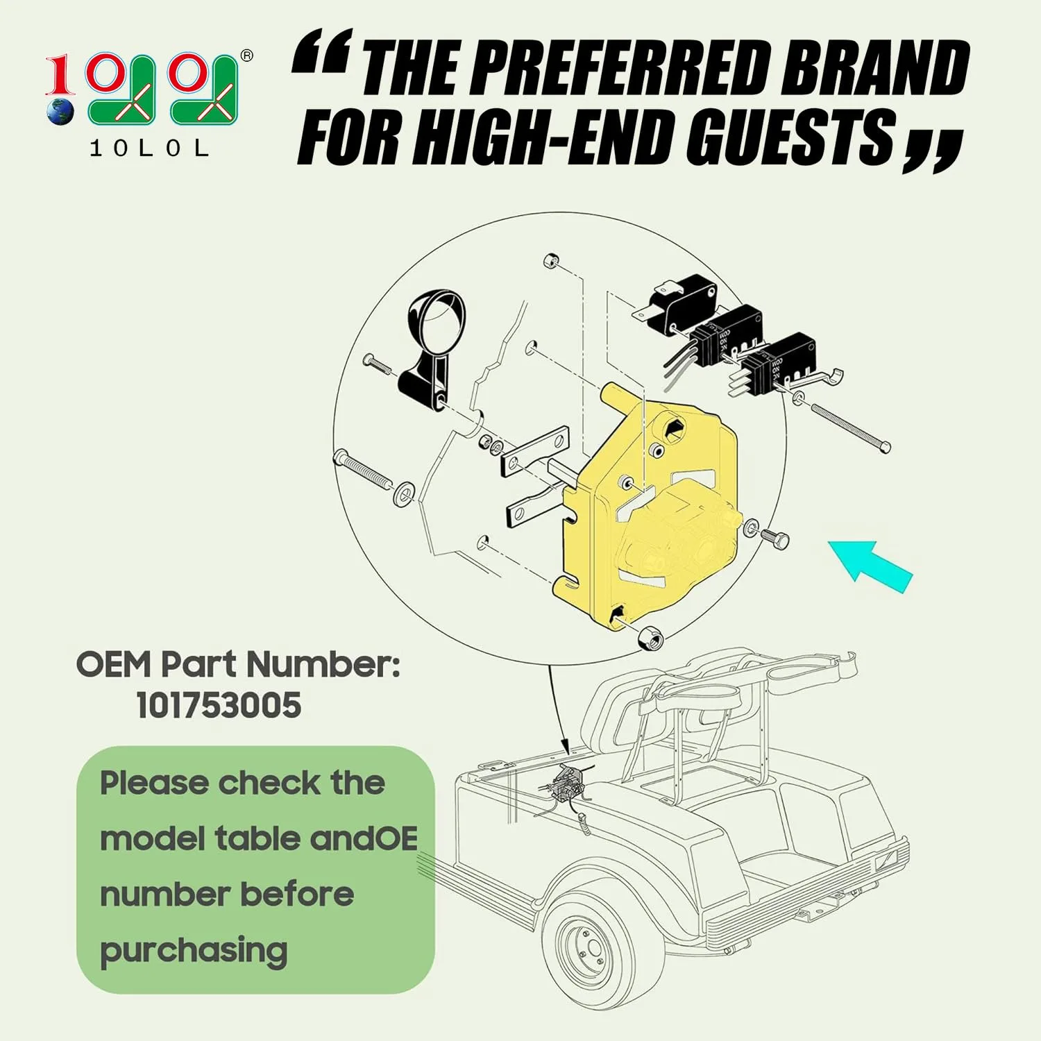 10L0L Forward Reverse Switch for Club Car DS 48V 1995-2004 image 2