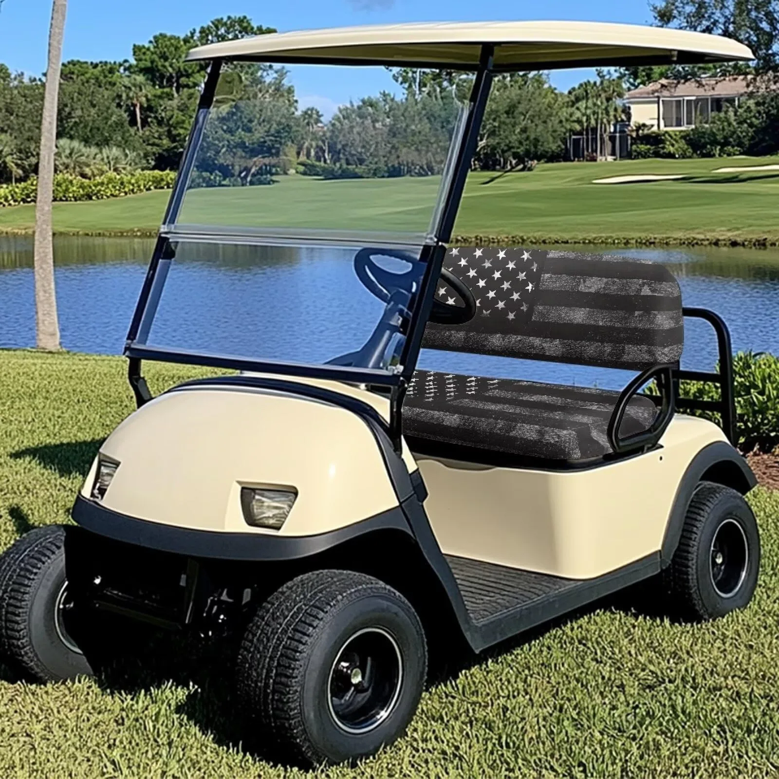 SEANATIVE 2-Pack Golf Cart Seat Covers — American Flag Polyester image 3