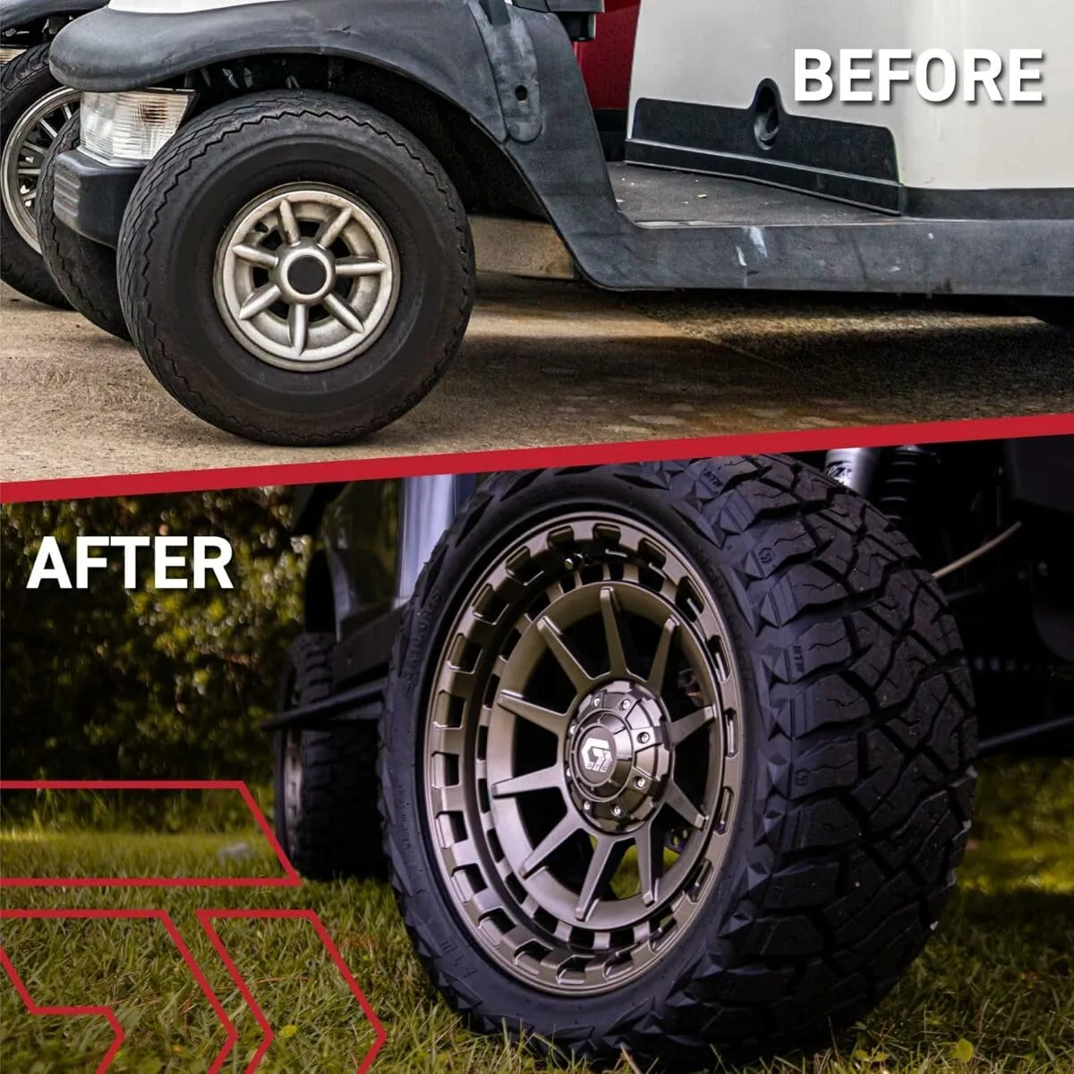 GTW Barricade 14-Inch Gloss Black Golf Cart Wheels image 3