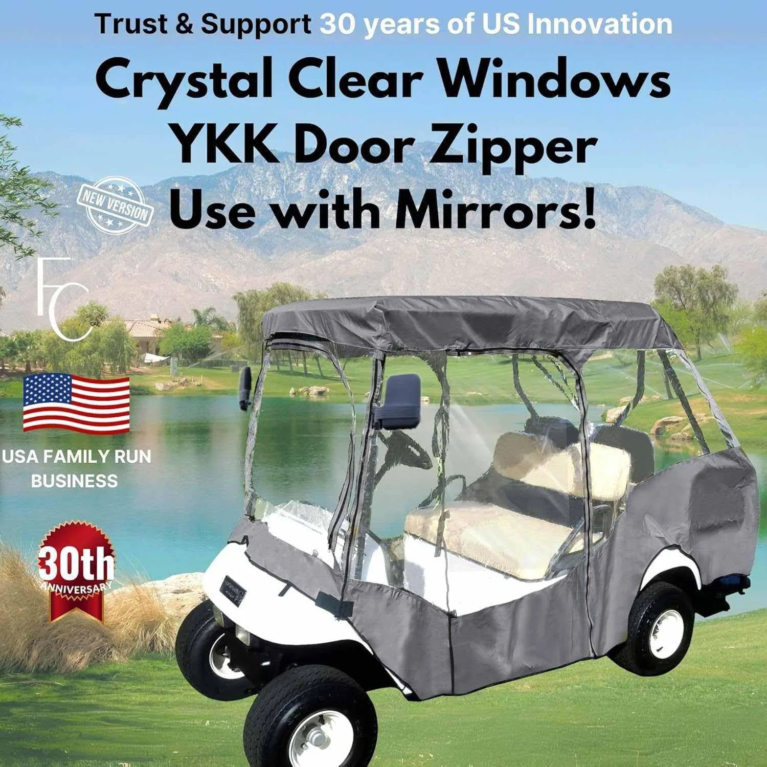Formosa Covers 2+2 Golf Cart Enclosure for 58-Inch Roofs image 4