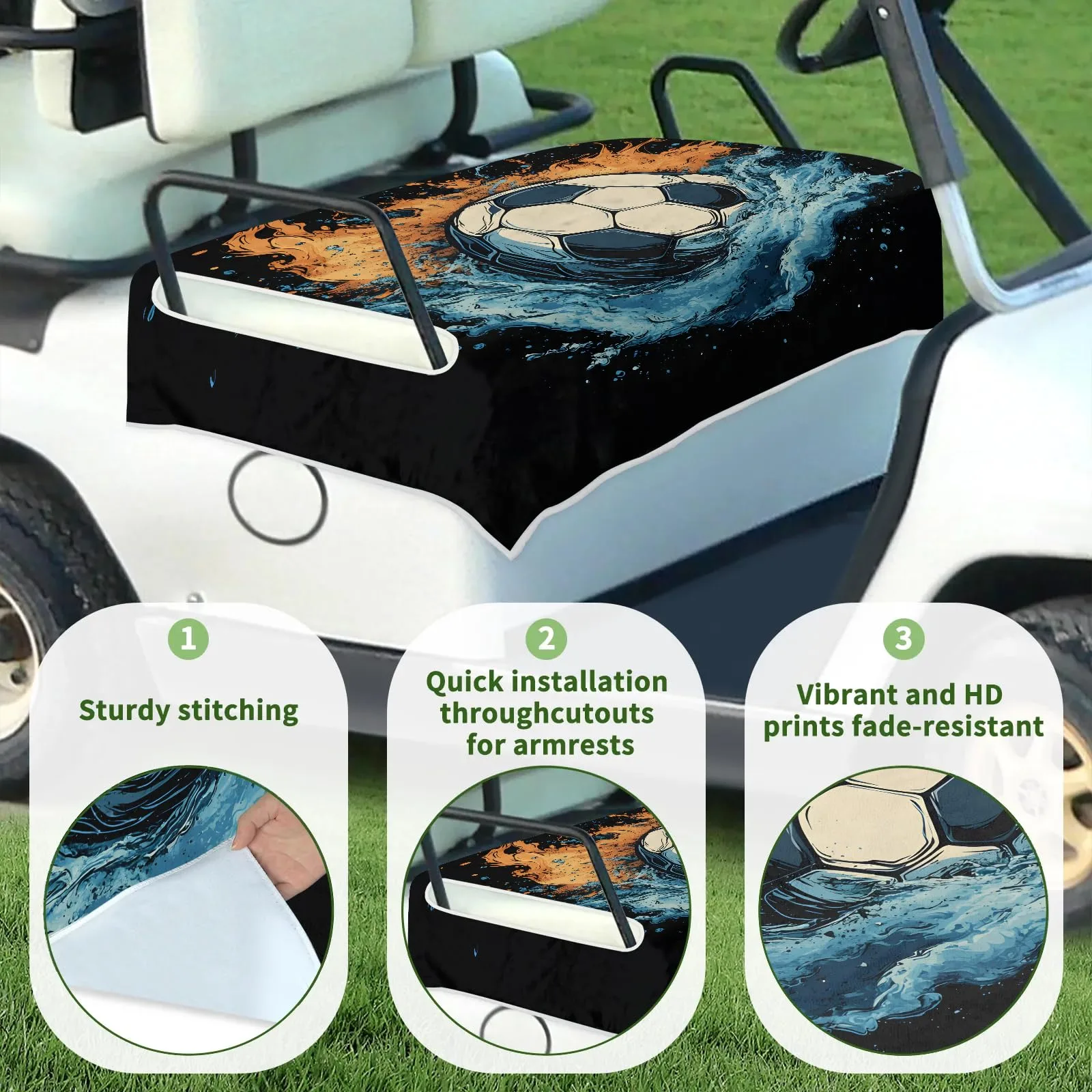 Tiveruda Golf Cart Seat Cover for Double Seats, 51 x 31 in image 3