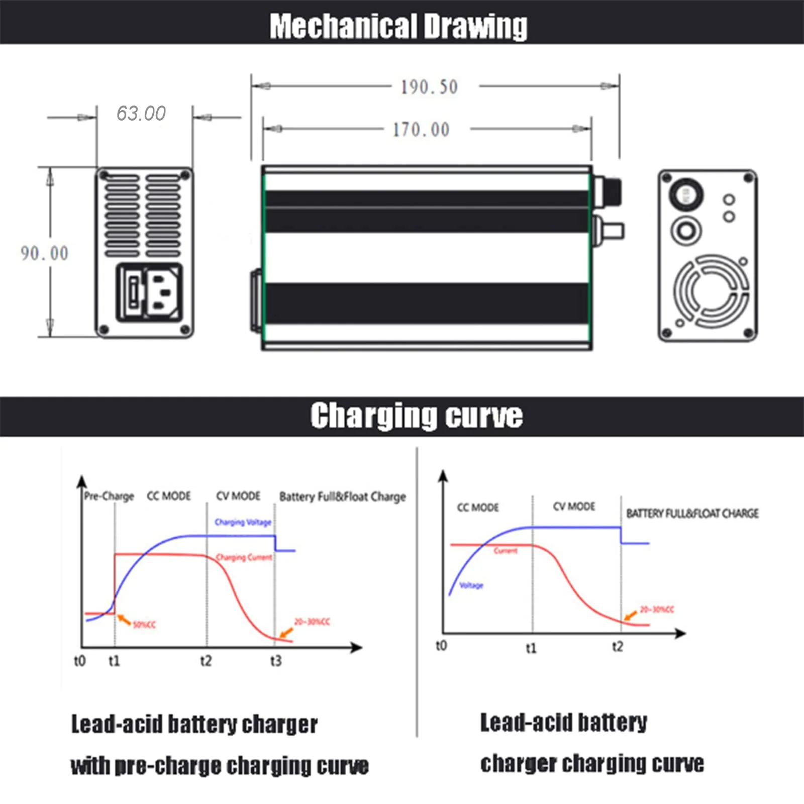 HYDTGZ 48V 10A Golf Cart Battery Charger image 2