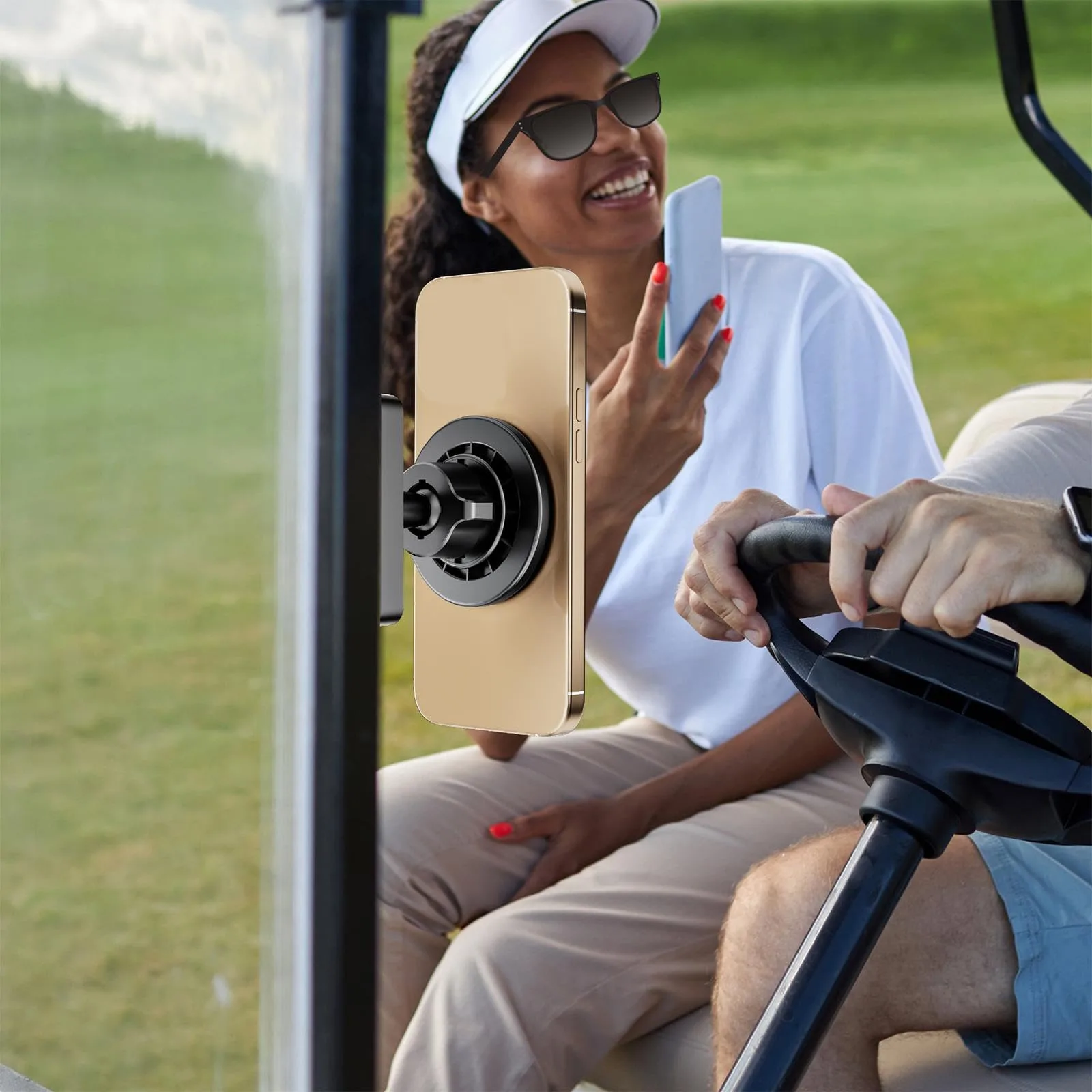 NonMiFyR 360° Golf Cart Phone Mount Bracket — Black, MPN 54141695103881301 image 3