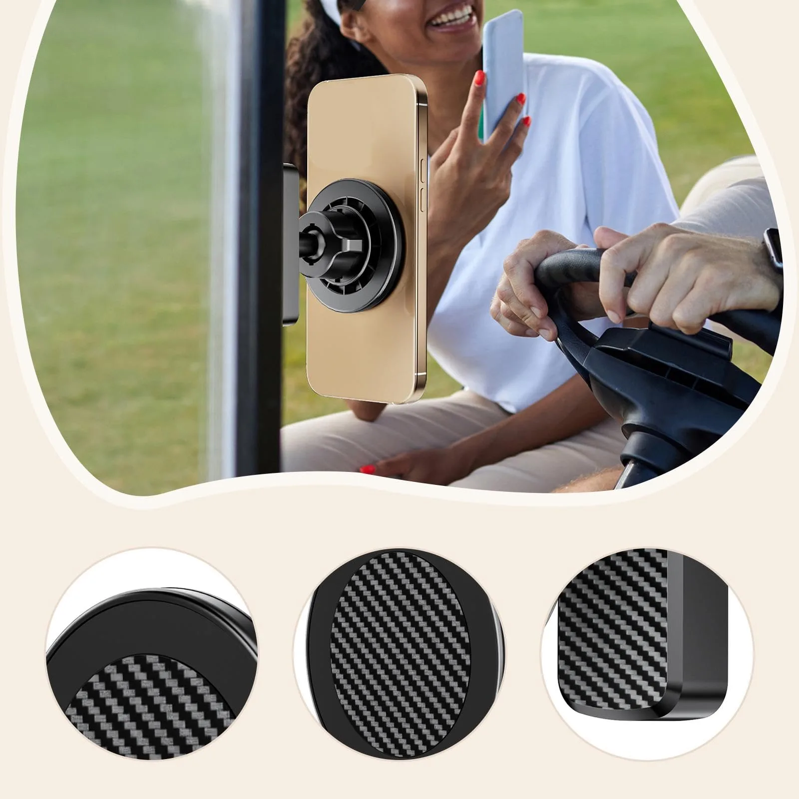 NonMiFyR 360° Golf Cart Phone Mount Bracket — Black, MPN 54141695103881301 image 4