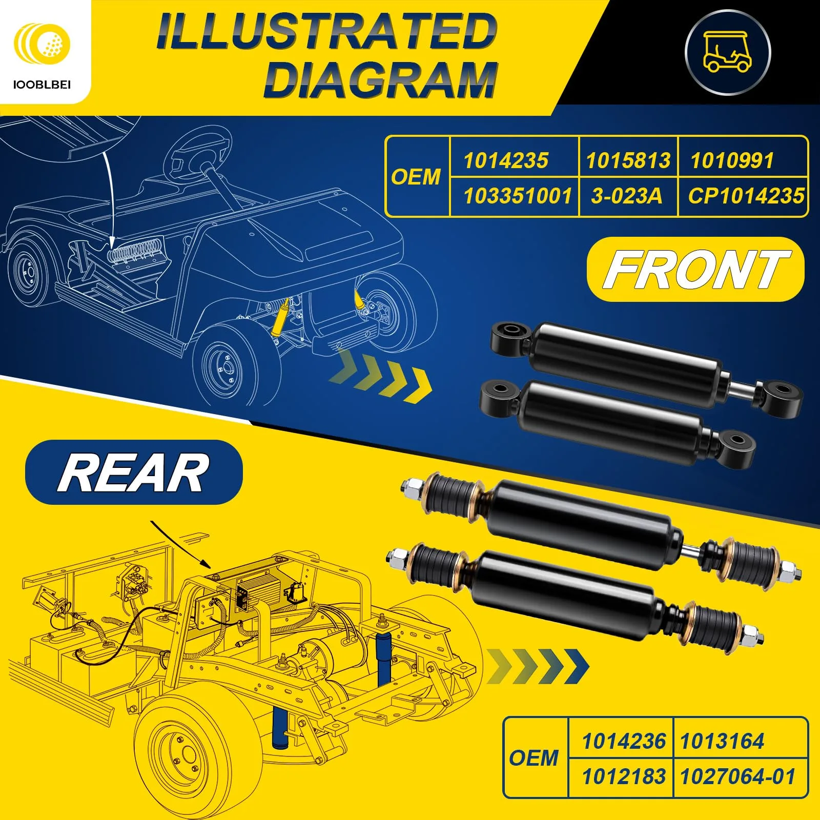 IOOBLBEI Club Car DS and Precedent Shock Absorber Set image 4