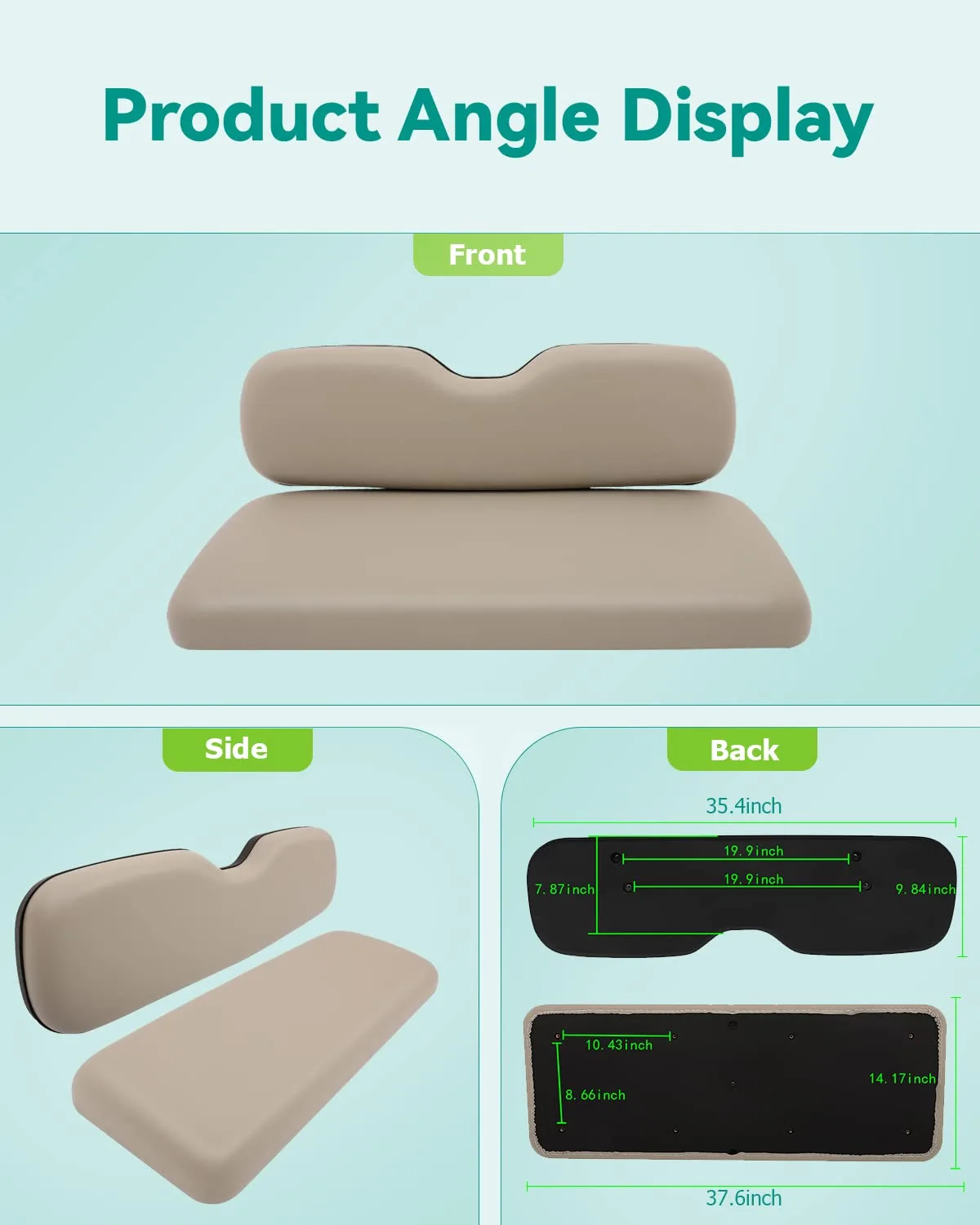 ILVGOLF Golf Cart Flip Rear Seat Cushion Set, Stone image 3