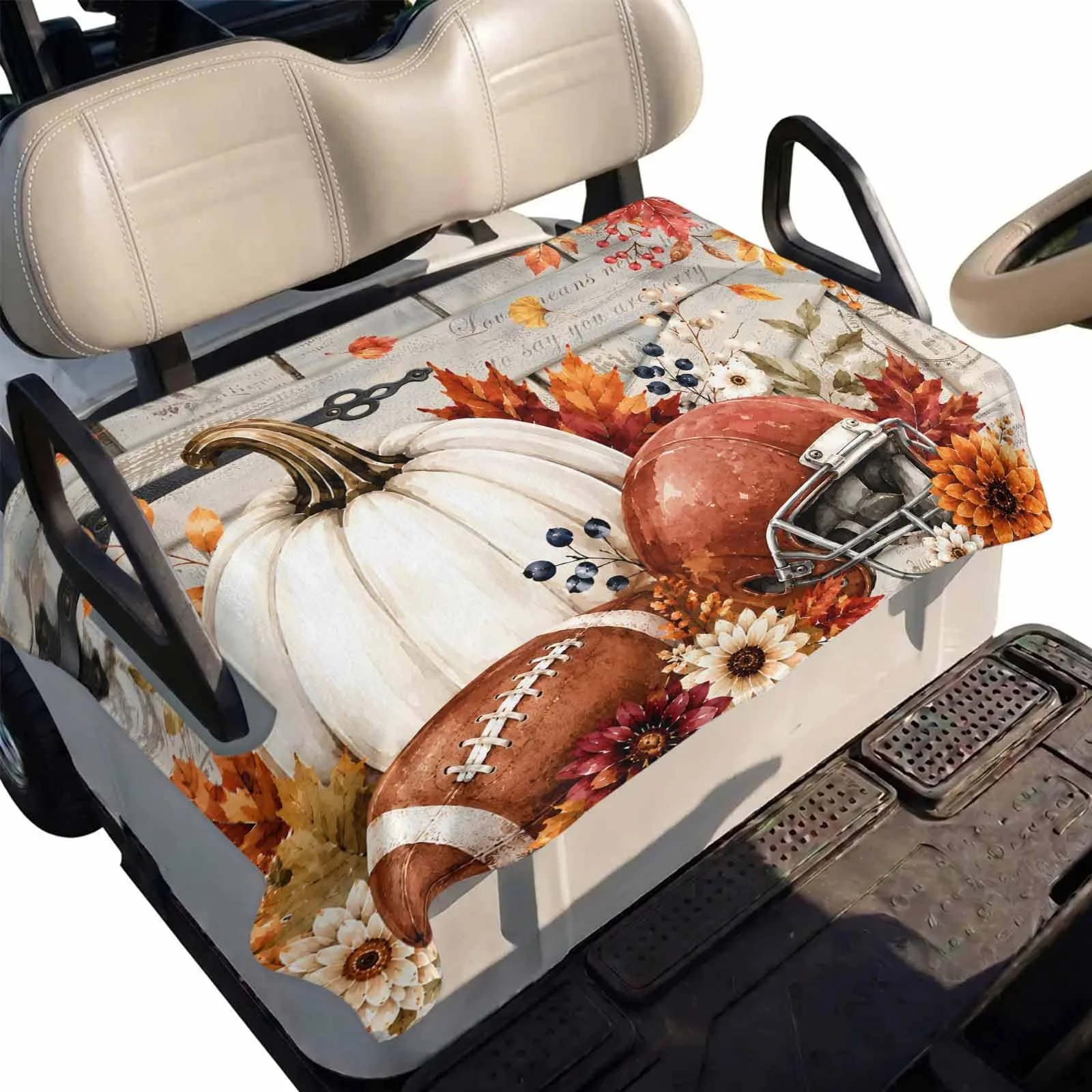 Hokiten Microfiber 2-Passenger Golf Cart Seat Cover 51 x 31 – Light Brown