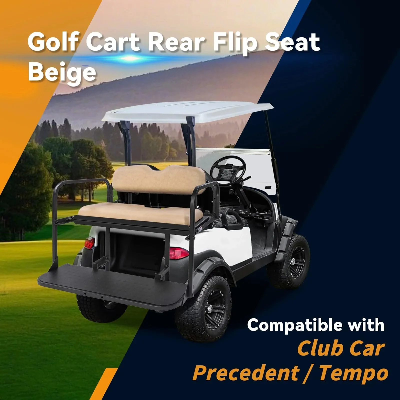 Rainier Parts Beige Rear Flip Seat Kit for Club Car Precedent image 2