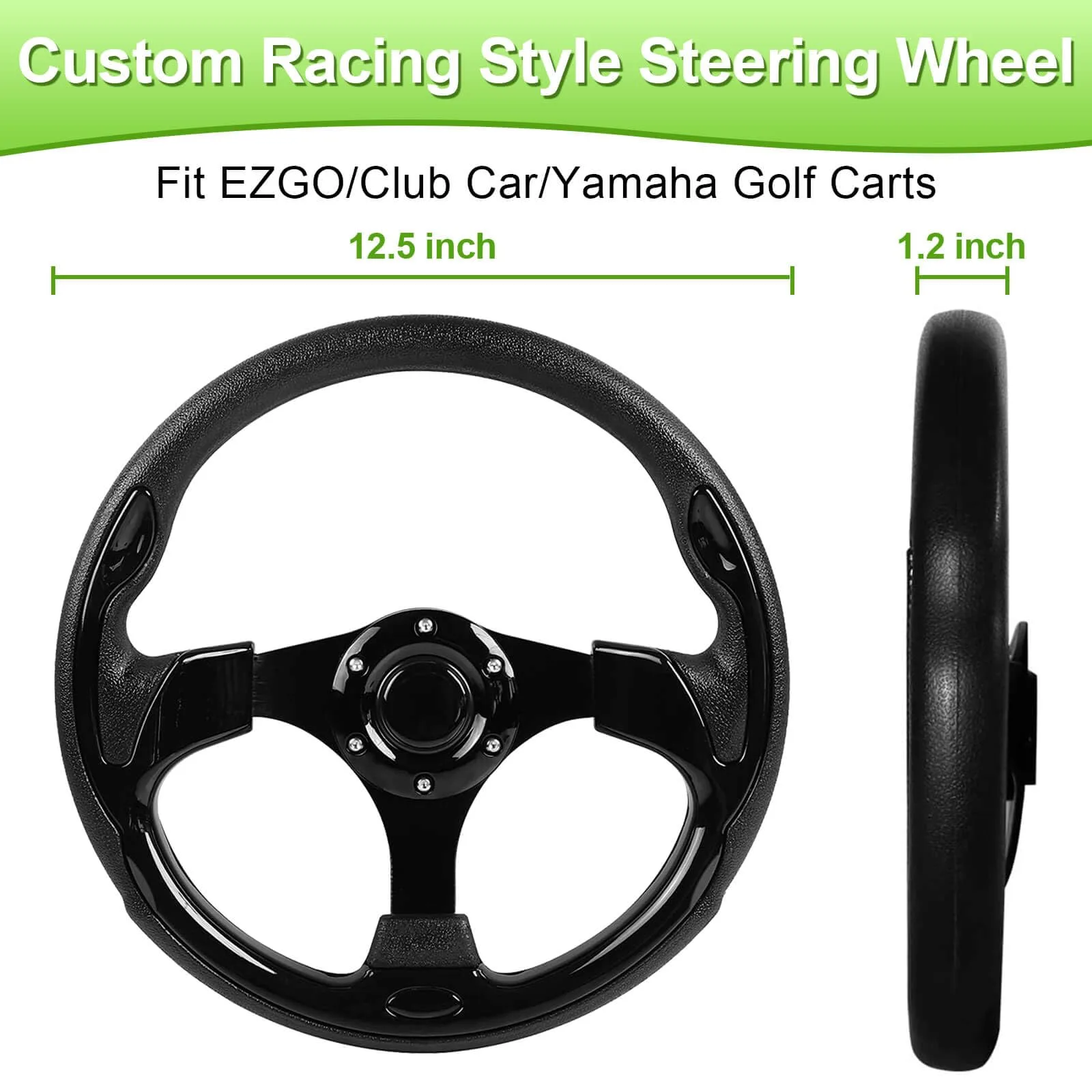 LEAPGOMAX 12.5 Inch Golf Cart Steering Wheel — Fits E-Z-GO, Club Car, Yamaha image 3