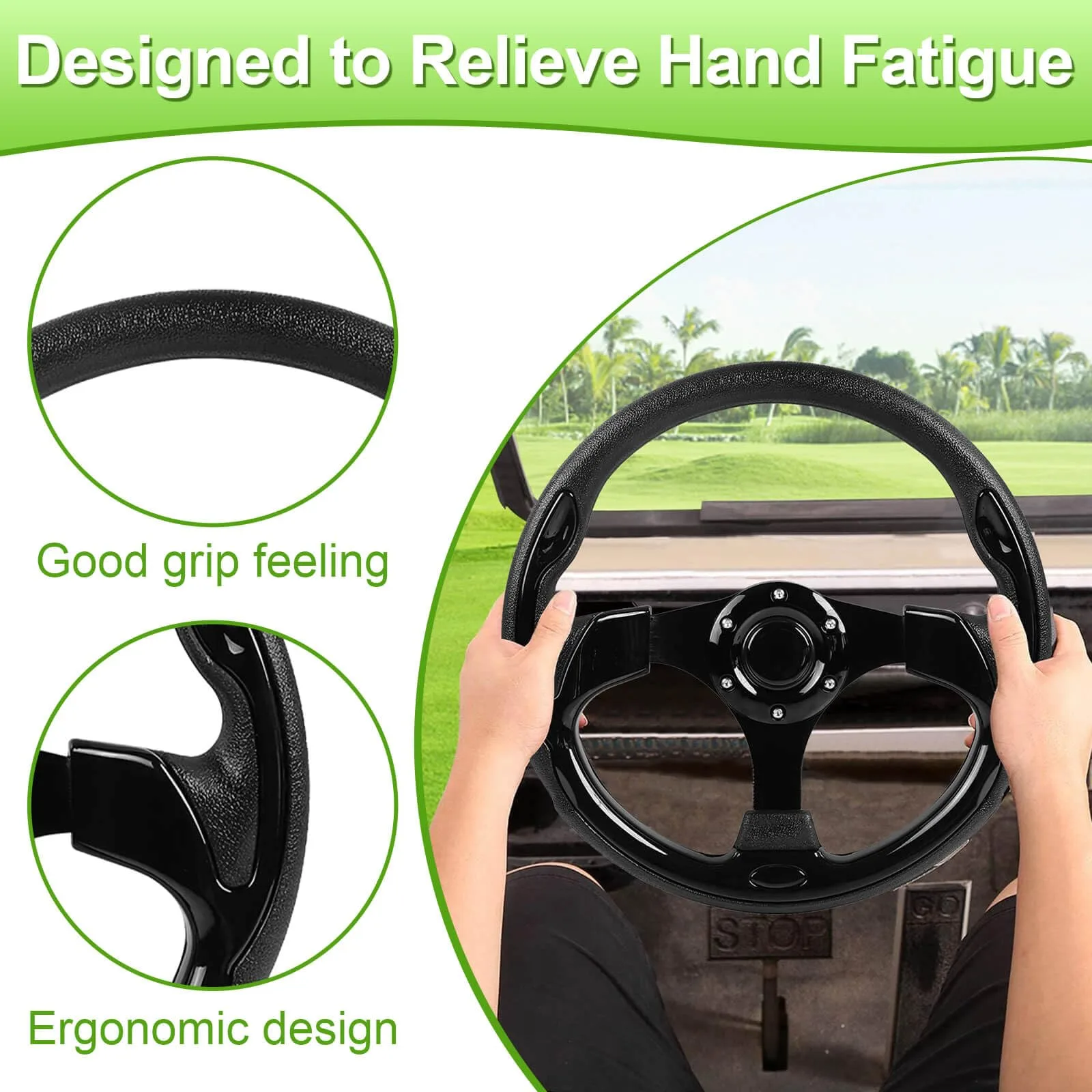 LEAPGOMAX 12.5 Inch Golf Cart Steering Wheel — Fits E-Z-GO, Club Car, Yamaha image 4