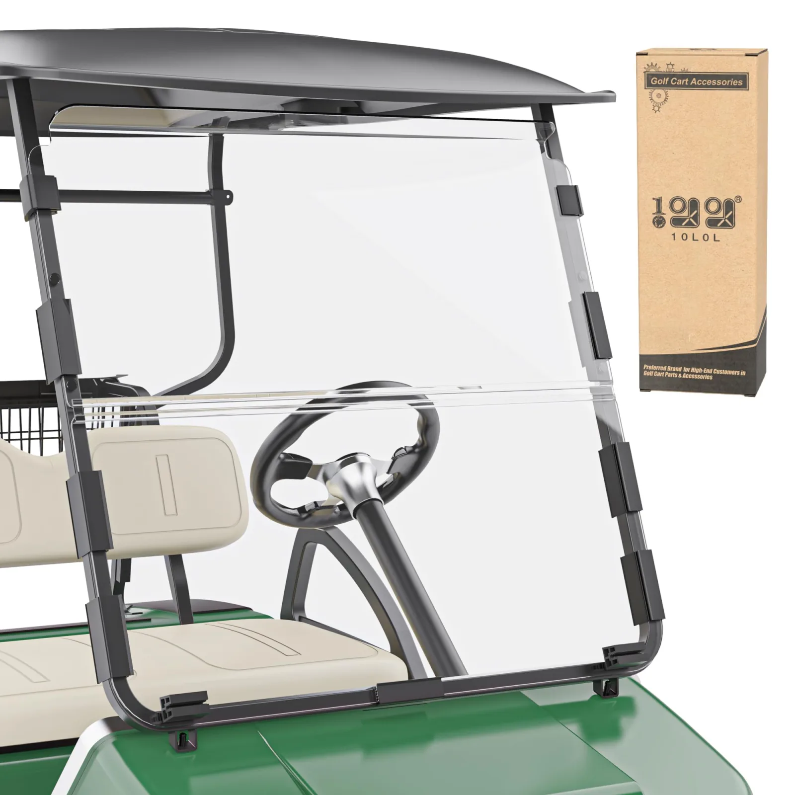 10L0L Foldable Windshield for Club Car DS 1982-2000