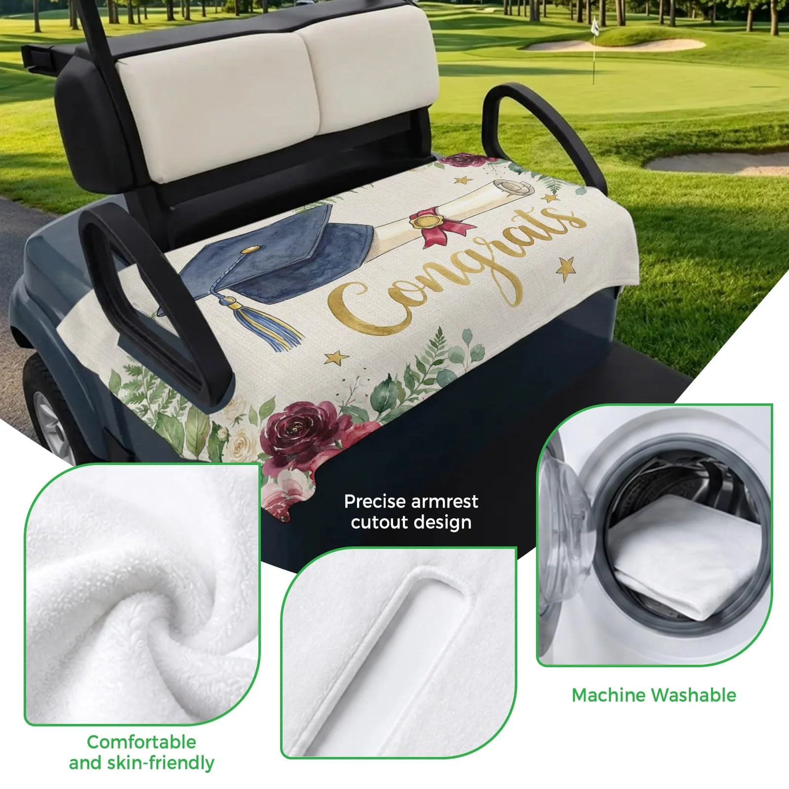 Trosturdspn Golf Cart Seat Cover Towel Blanket, 51 x 31 in image 3
