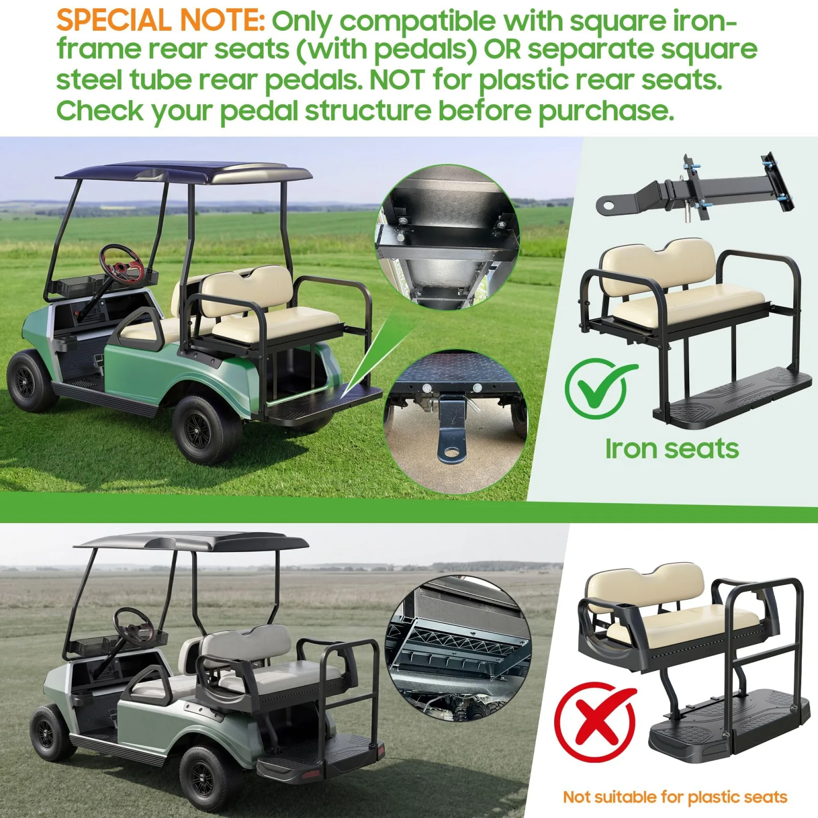 10L0L Golf Cart Trailer Hitch Kit, 2-Inch Receiver image 3