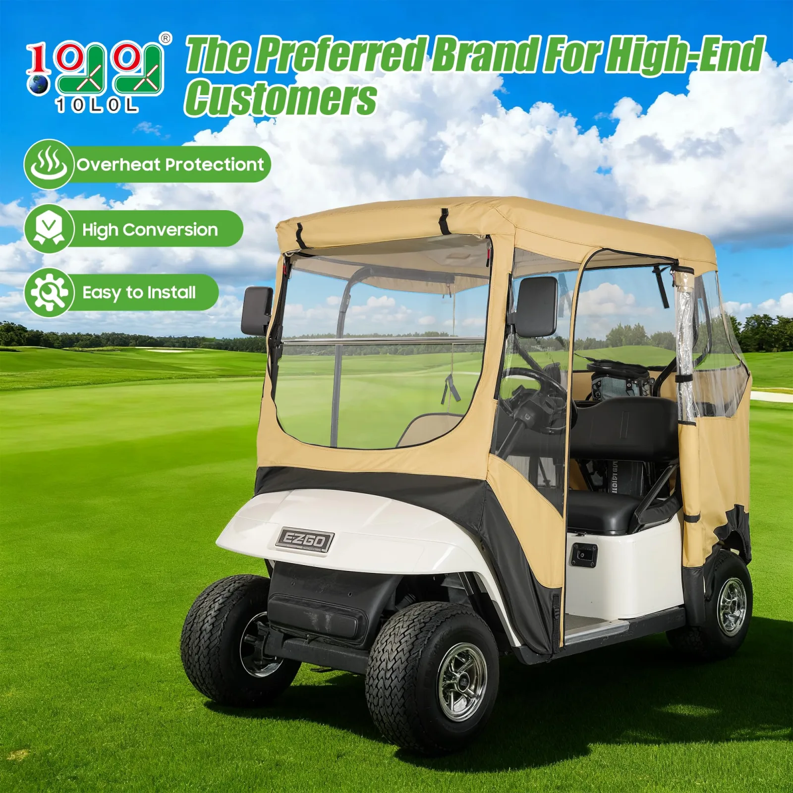 10L0L Golf Cart Enclosure for E-Z-GO TXT & RXV image 2