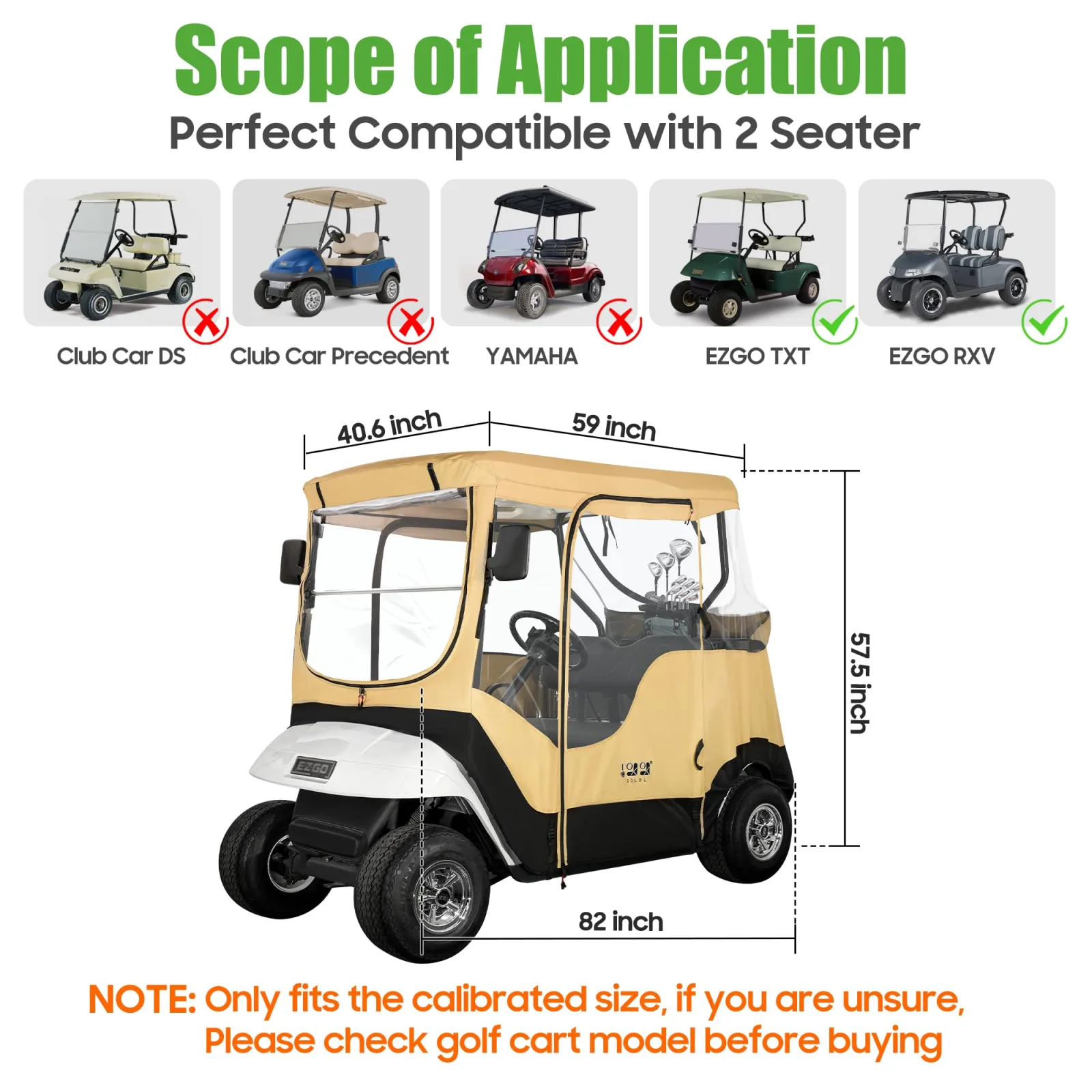 10L0L Golf Cart Enclosure for E-Z-GO TXT & RXV image 4